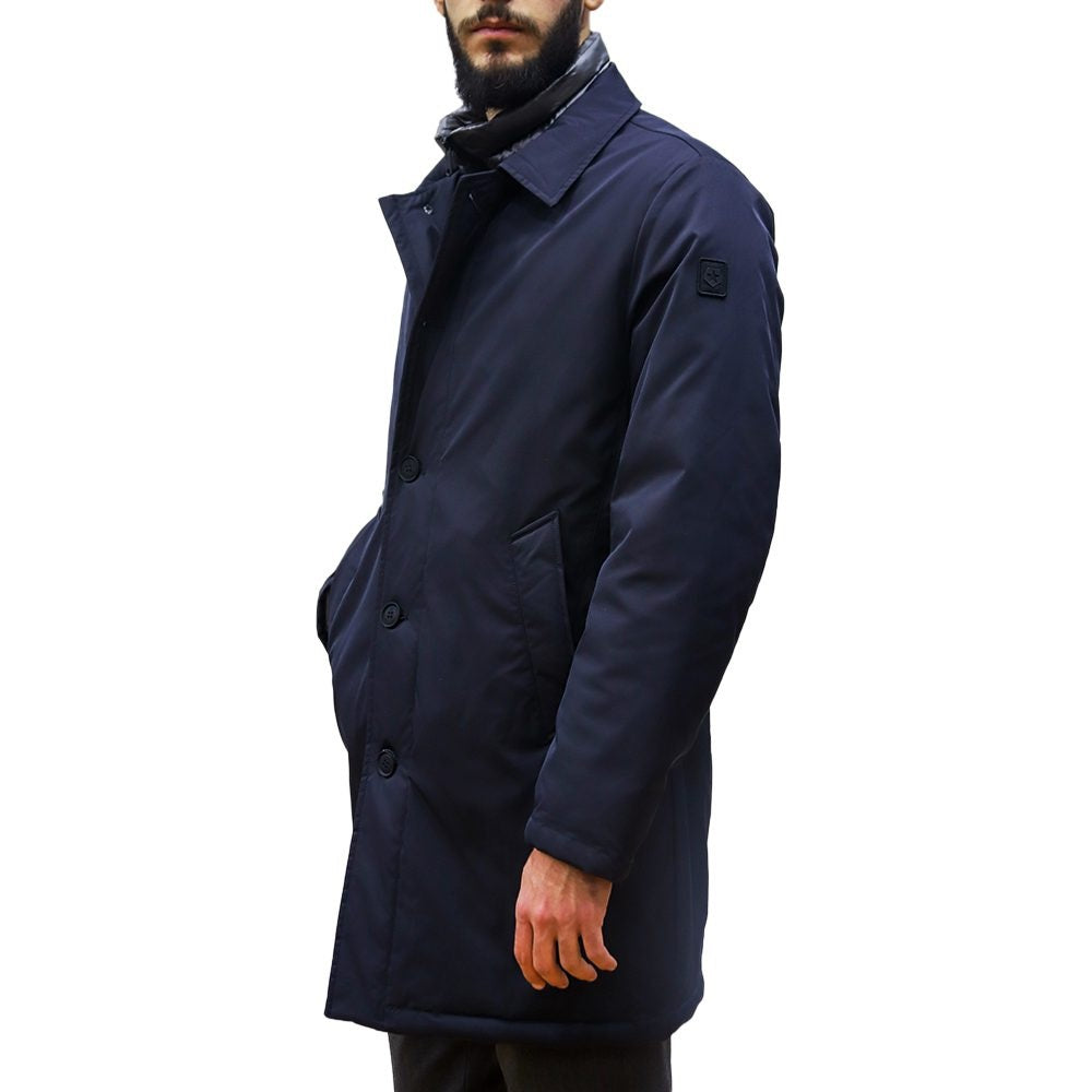 Parka "Cambridge" Blue in Microfibra con Gilet Trapuntato Rimovibile 