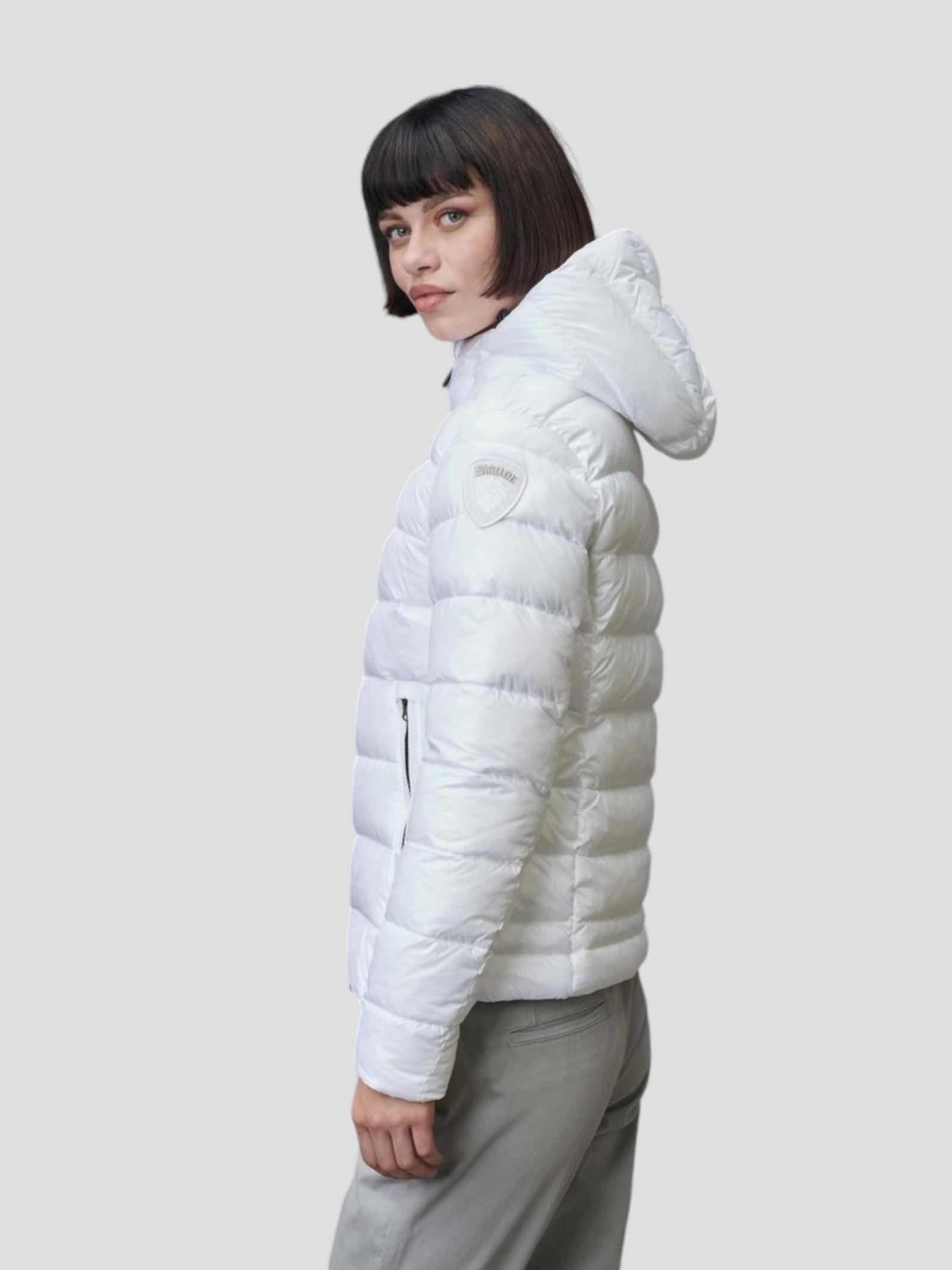Piumino "Caroll" Bianco in Nylon Micro-Rip con Imbottitura Sorona® Aura 