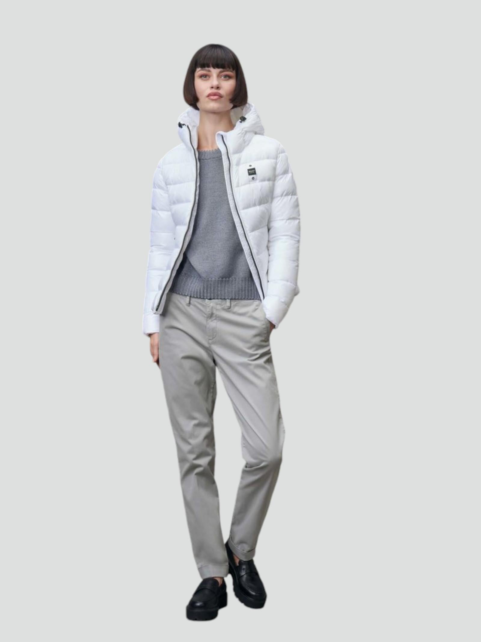 Piumino "Caroll" Bianco in Nylon Micro-Rip con Imbottitura Sorona® Aura 