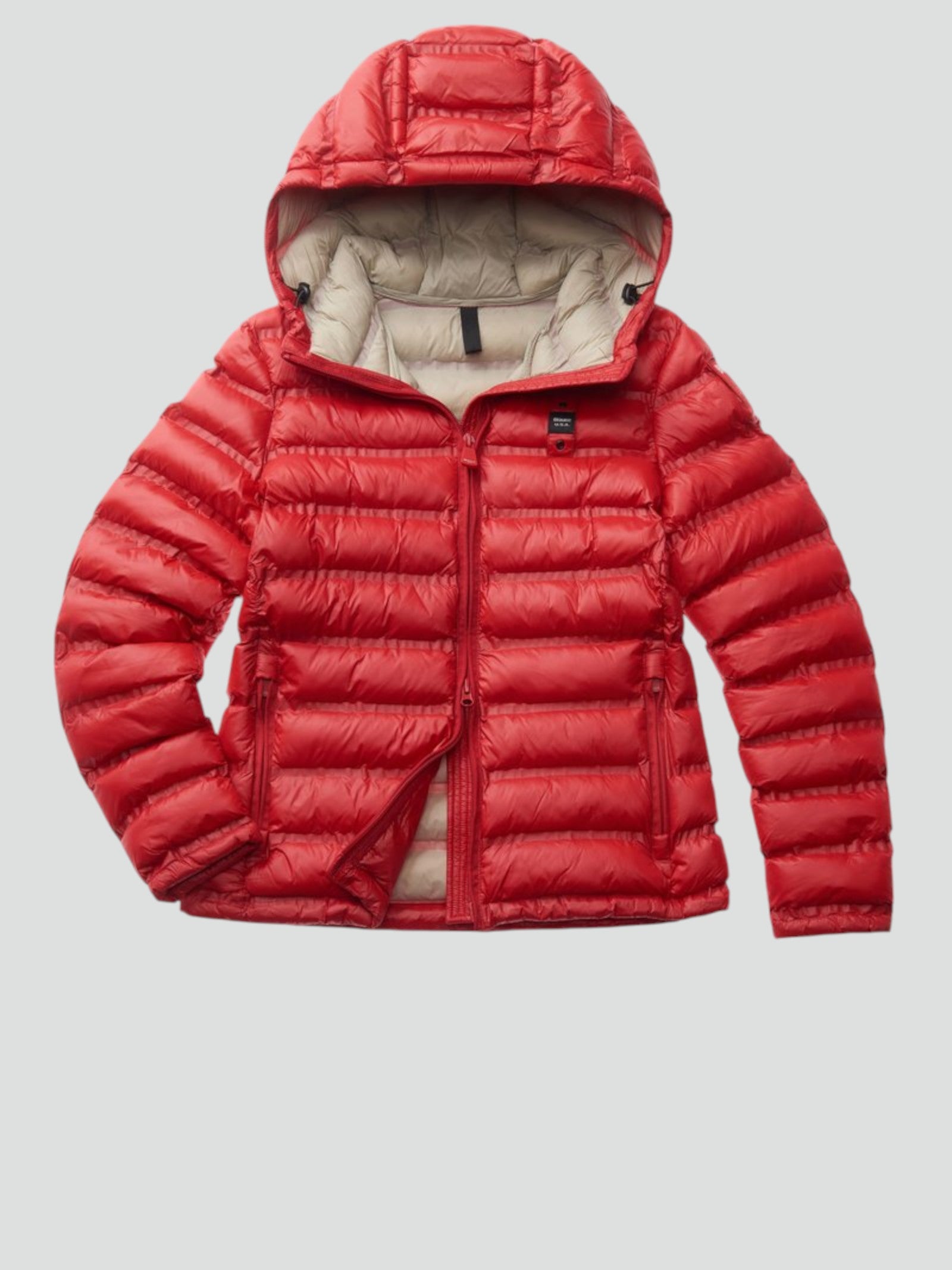 Piumino "Ellis" Rosso con Interno Beige in Nylon e Imbottitura Repreve 