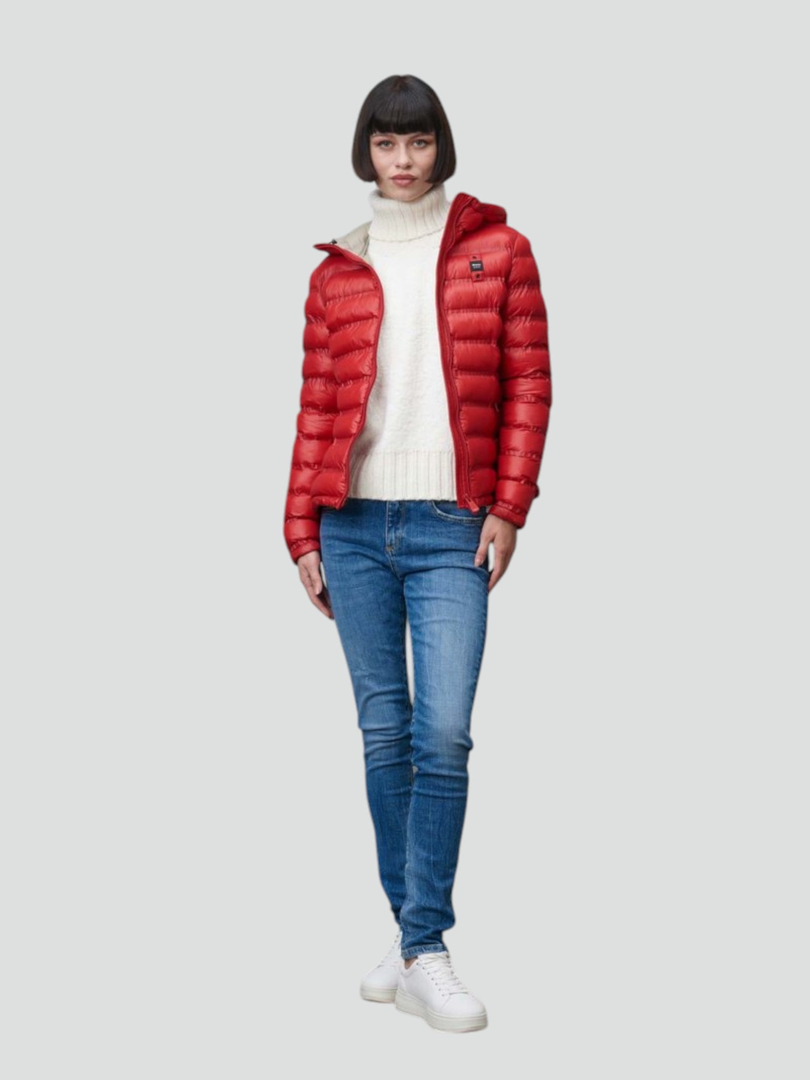 Piumino "Ellis" Rosso con Interno Beige in Nylon e Imbottitura Repreve 