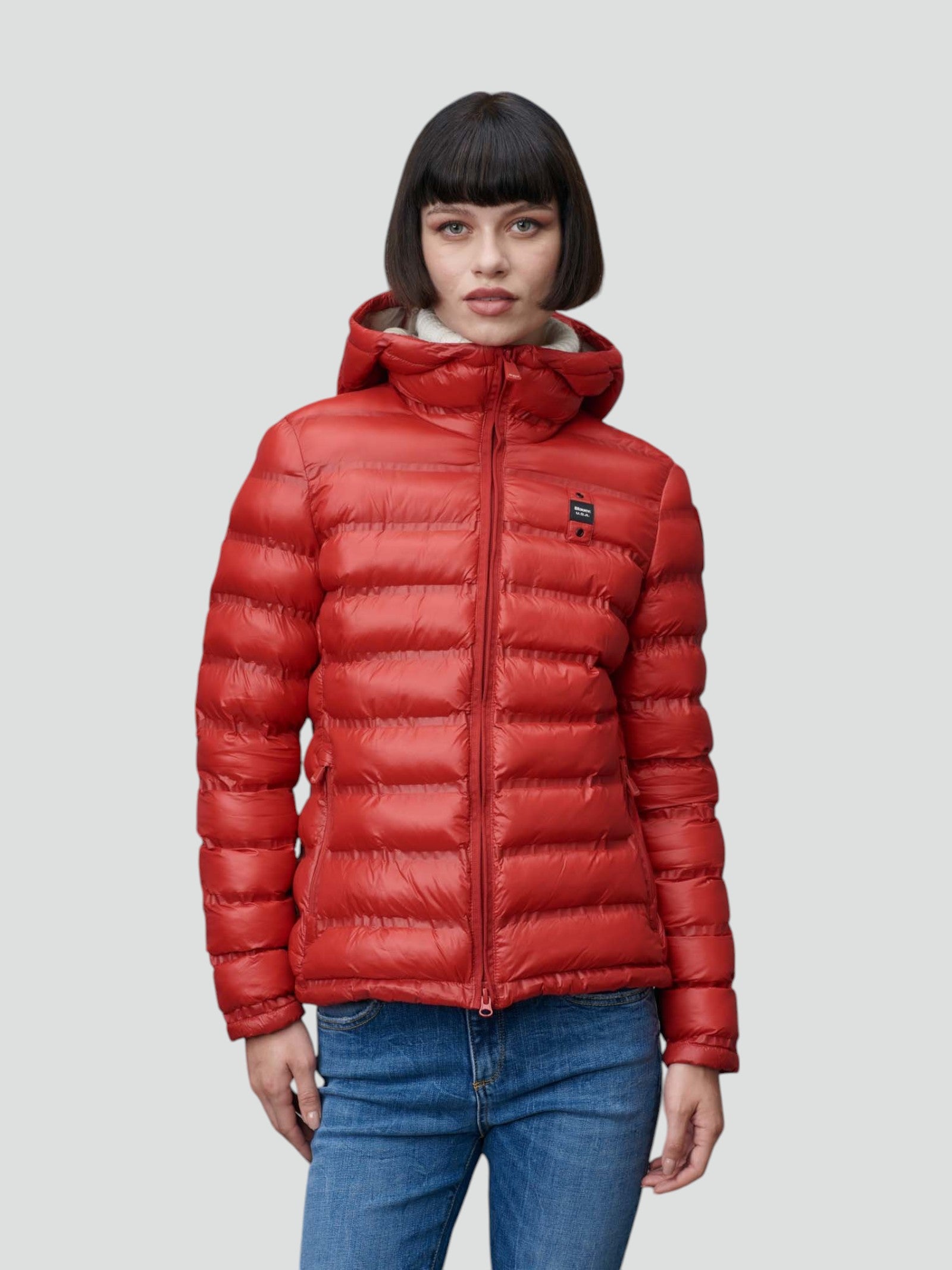 Piumino "Ellis" Rosso con Interno Beige in Nylon e Imbottitura Repreve 