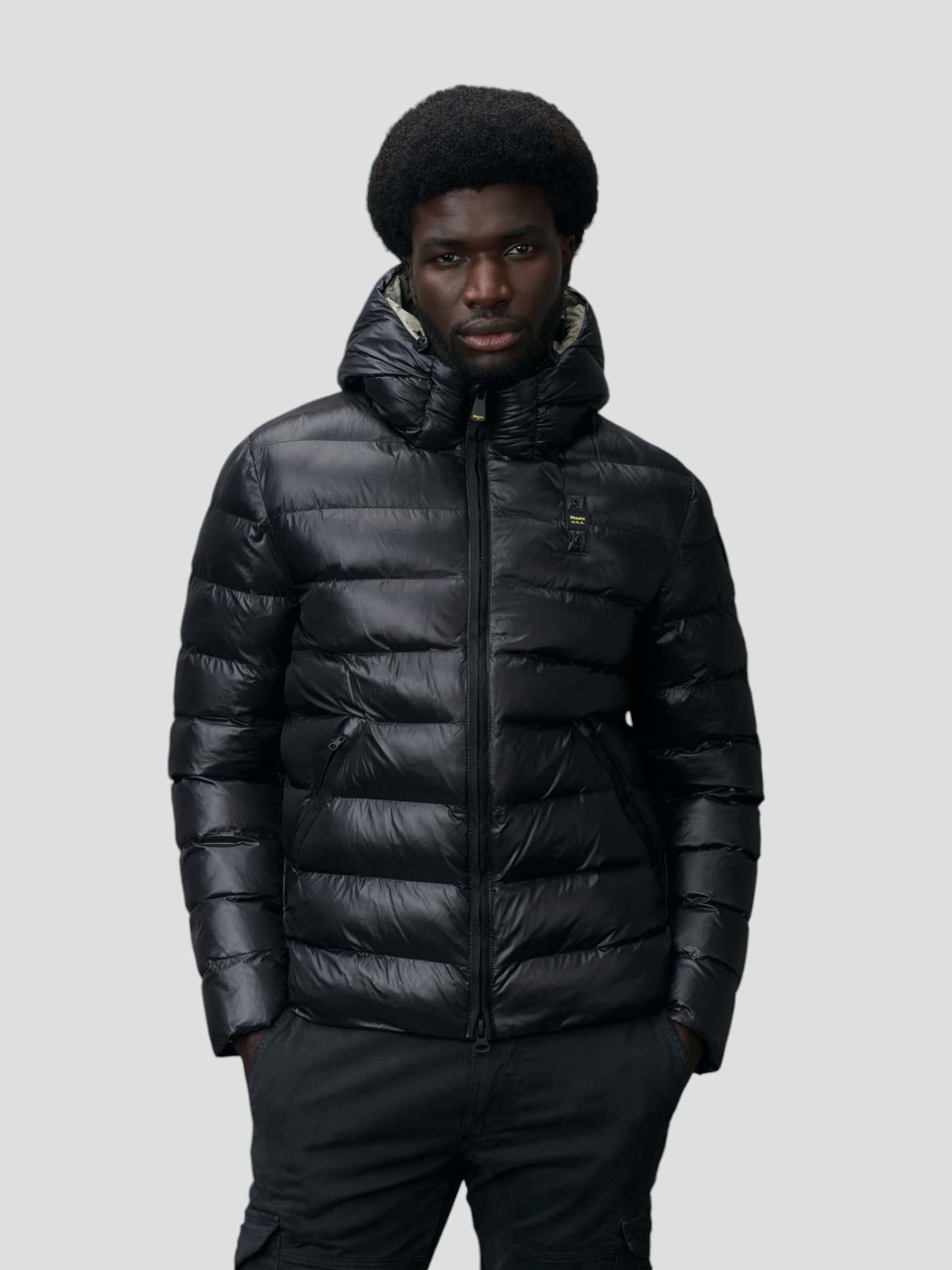 Piumino in Nylon Eco "Adams" nero con Imbottitura Sorona® Aura 