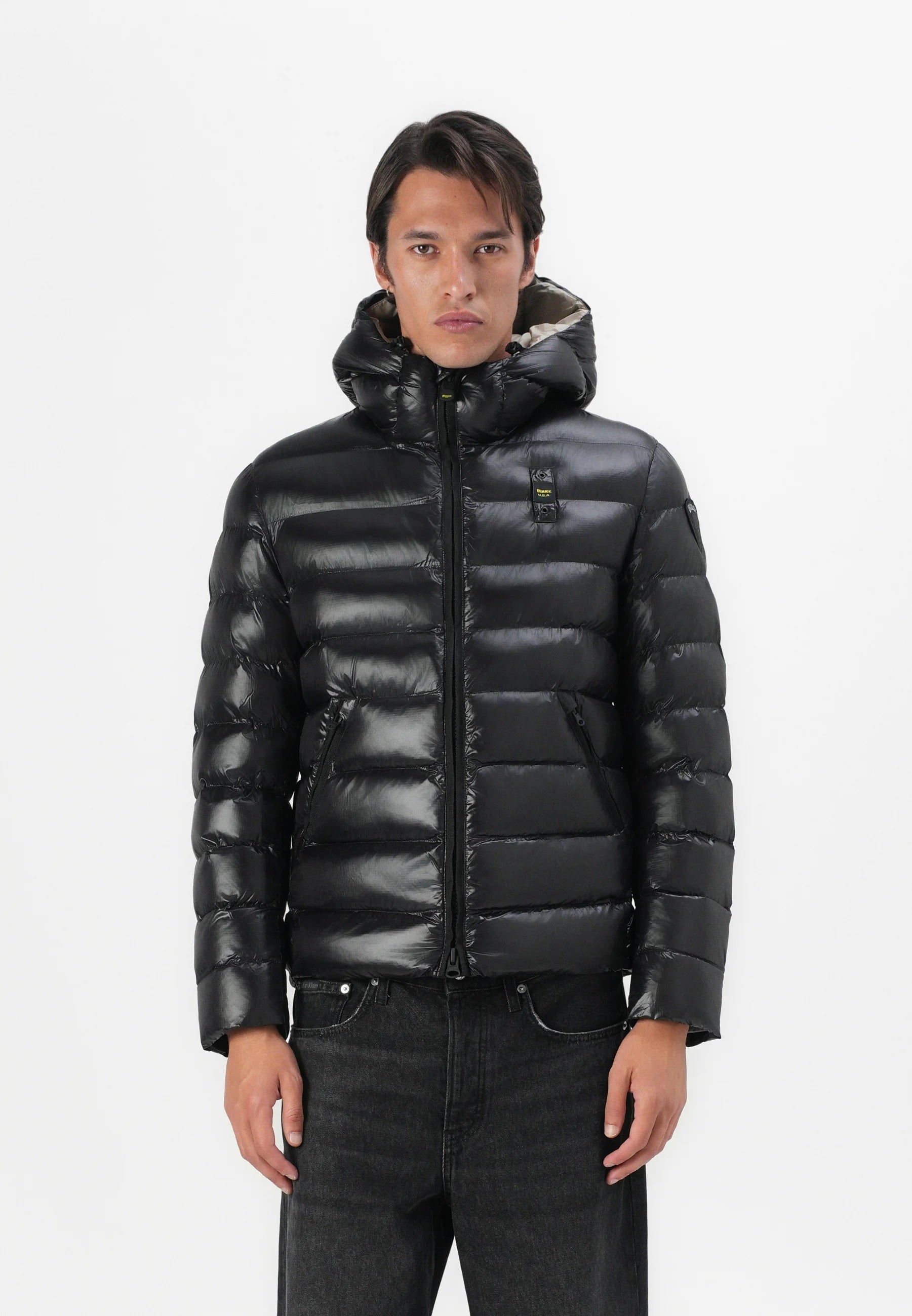 Piumino in Nylon Eco "Adams" nero con Imbottitura Sorona® Aura 