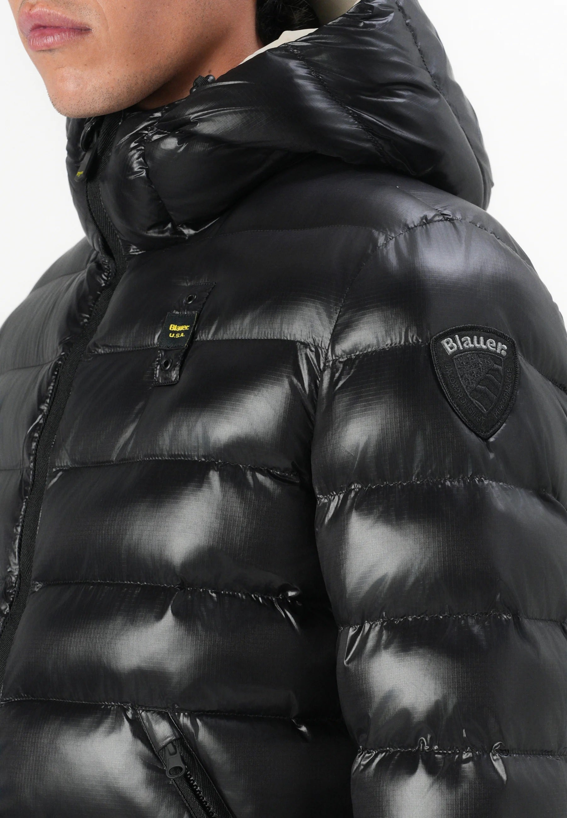 Piumino in Nylon Eco "Adams" nero con Imbottitura Sorona® Aura 