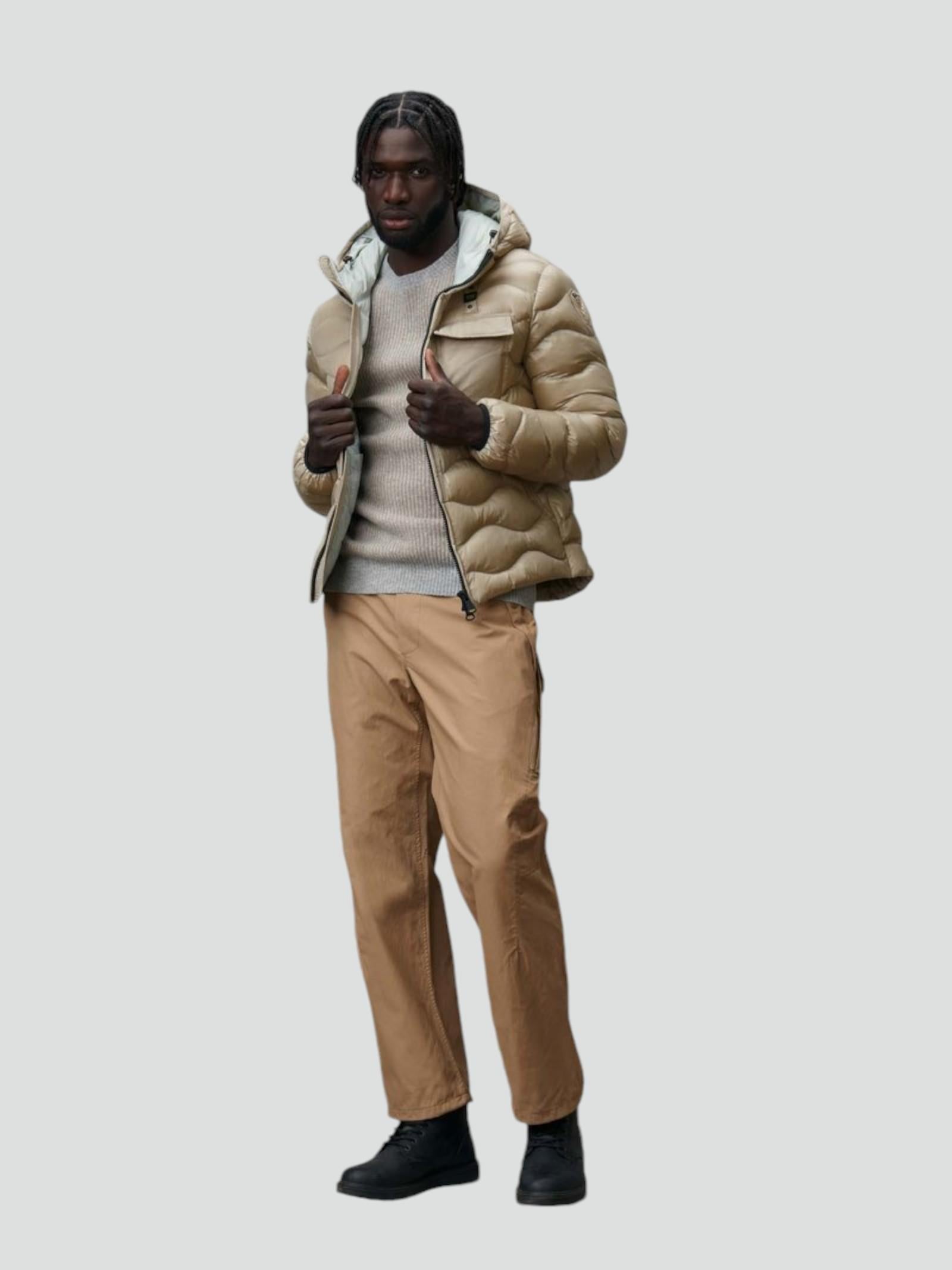 Piumino "Bryant" Beige e Taschino sul Petto 