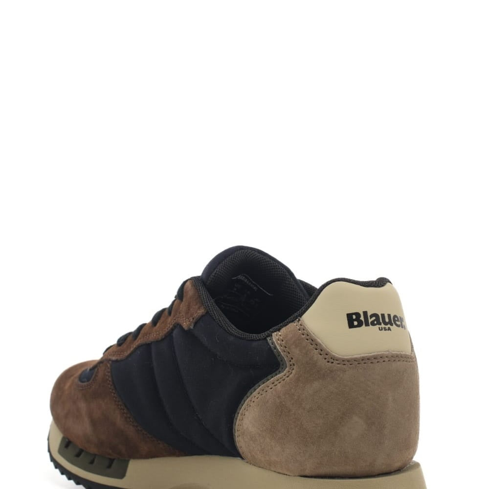 Sneakers Blauer Moro con Dettagli Beige e Blu 