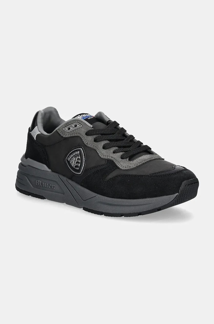 Sneakers Uomo "Ray" Nere in Pelle Scamosciata e Materiale Tecnico 