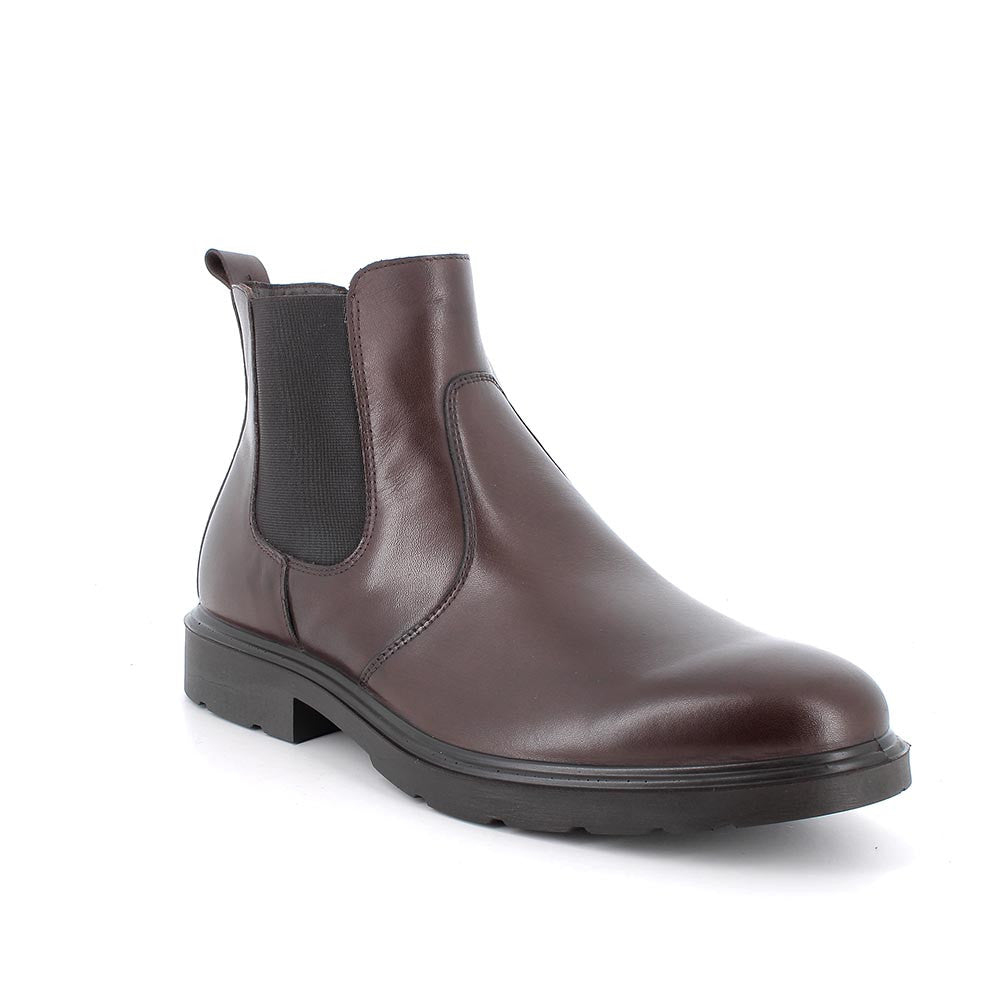Stivaletti Beatles marrone in pelle con elastico laterale e suola estraibile 