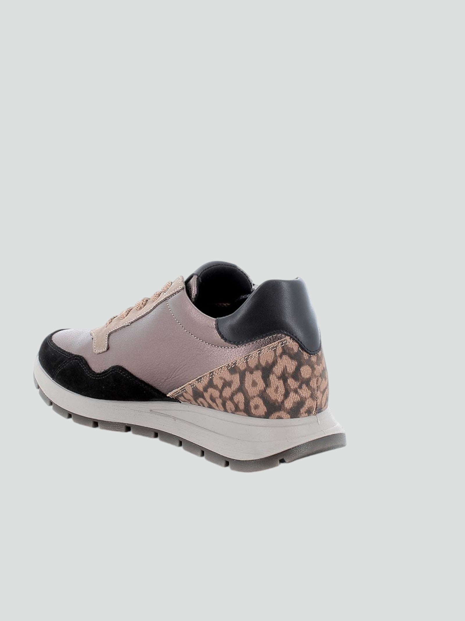 Sneakers bronzo in pelle laminata con lacci e zip laterale 