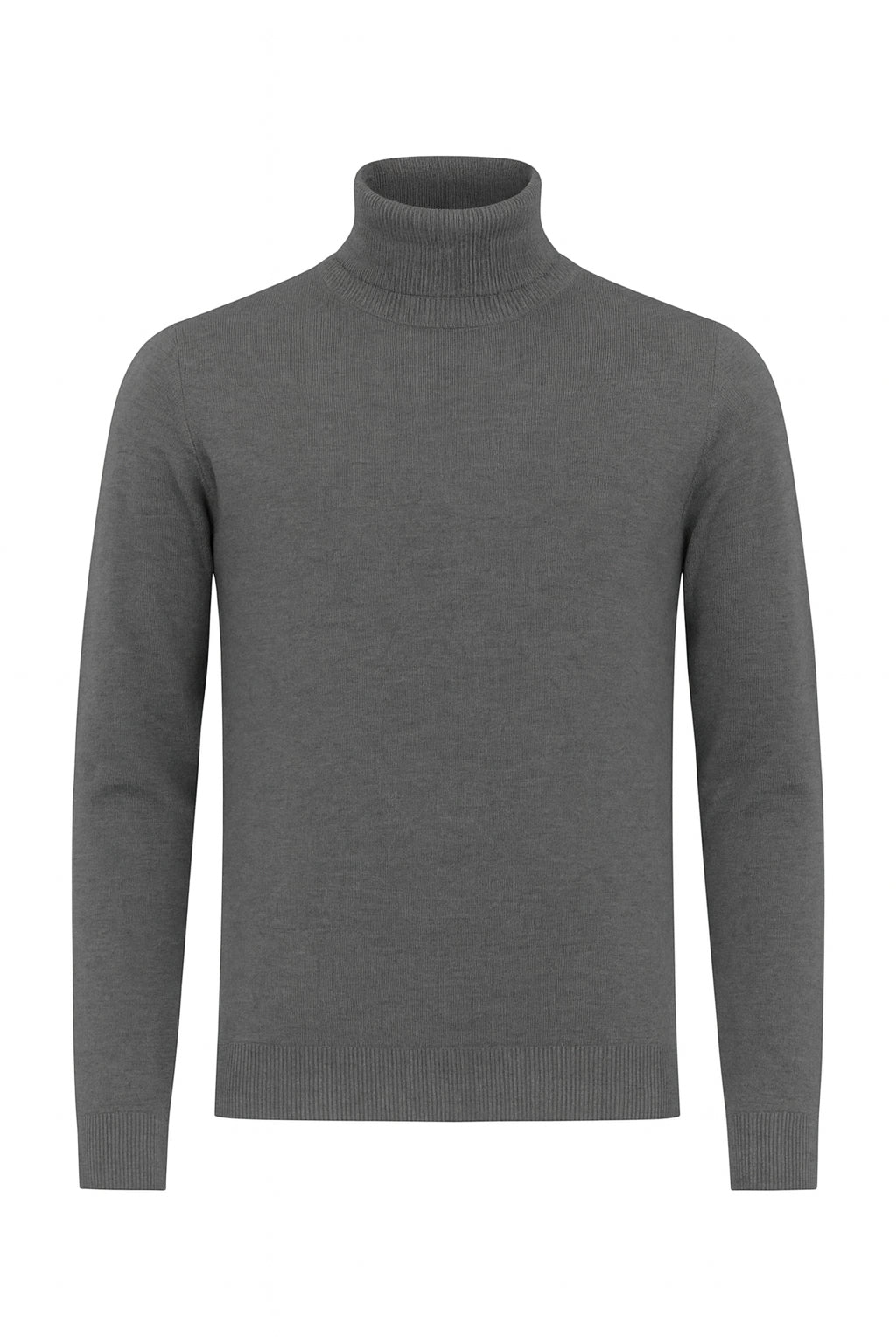 Lupetto da uomo grigio melange con polsini ed elastico sul fondo 