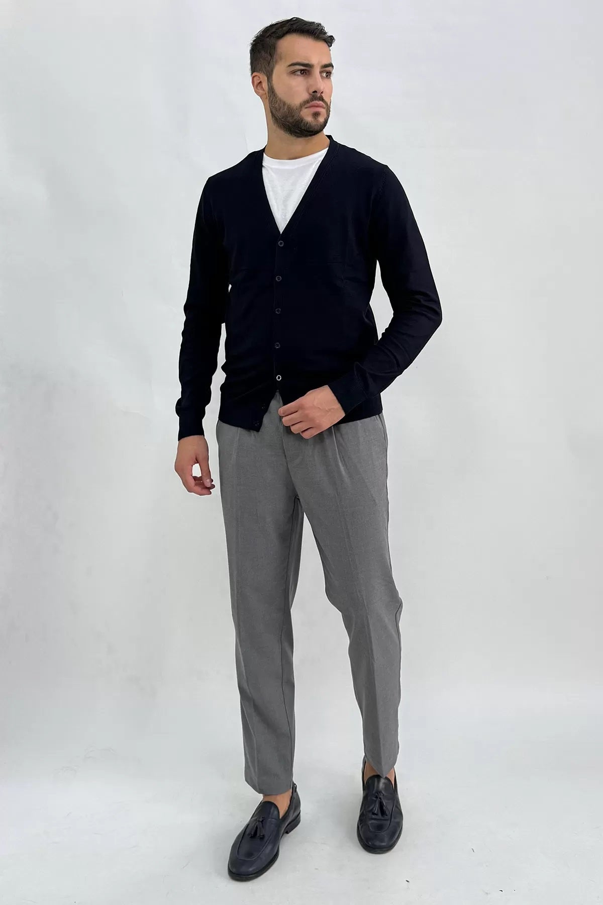 Cardigan Blu in Maglia Leggera 