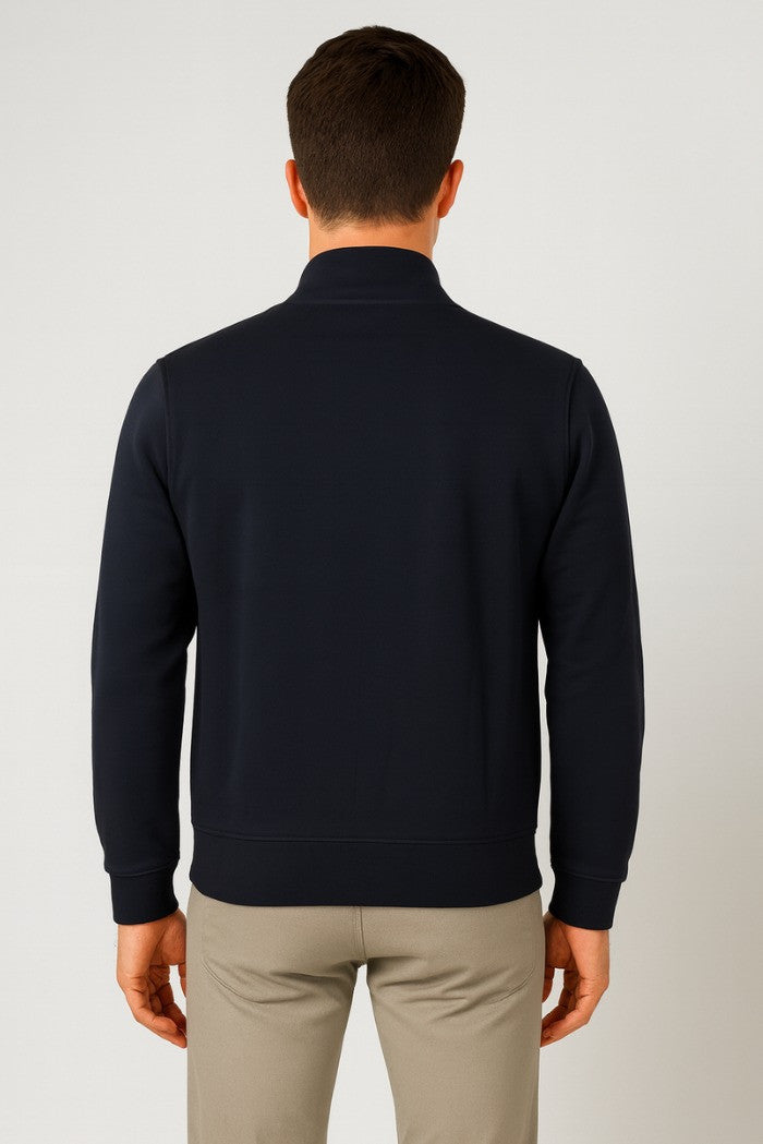 Felpa Girocollo Uomo Markup Blu con Patch Gommata sulla Manica 