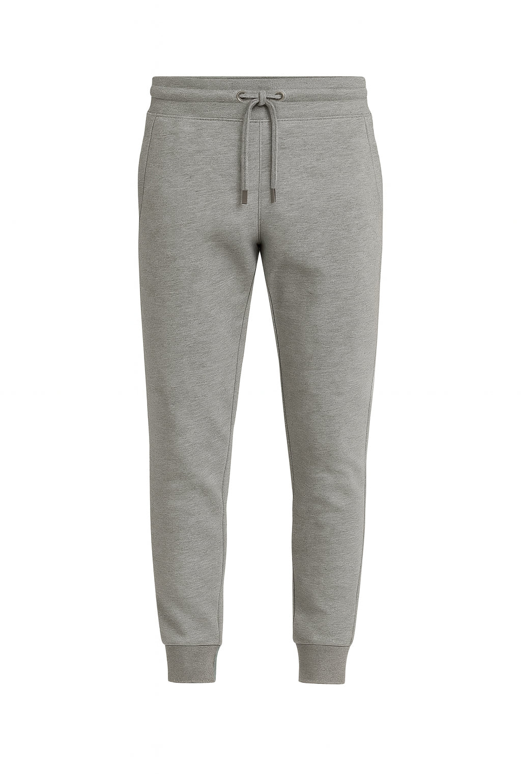 Pantaloni tuta grigio melange con patch gommata e fondo elasticizzato 