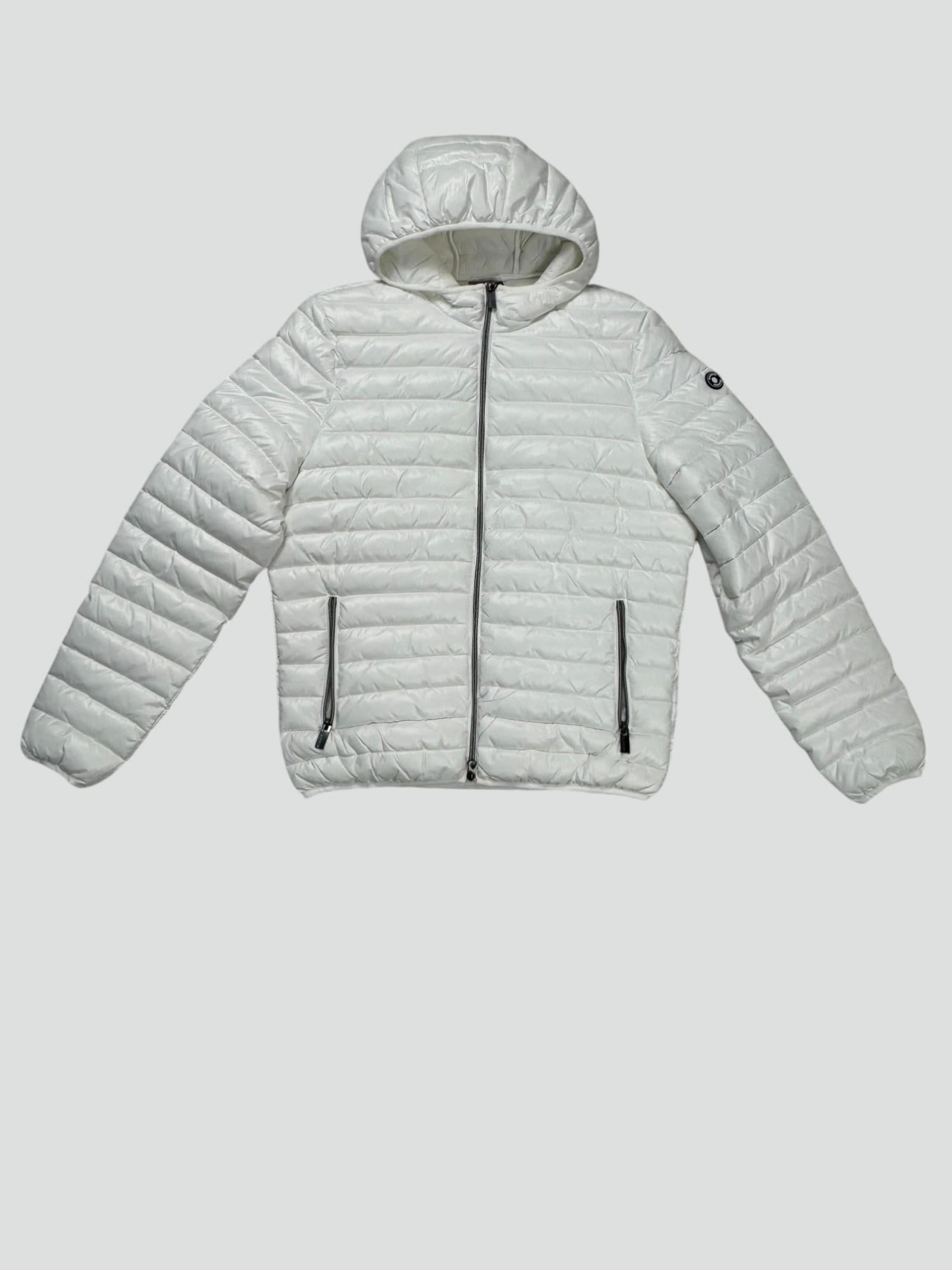 Piumino bianco con Cappuccio in Nylon Superleggero 