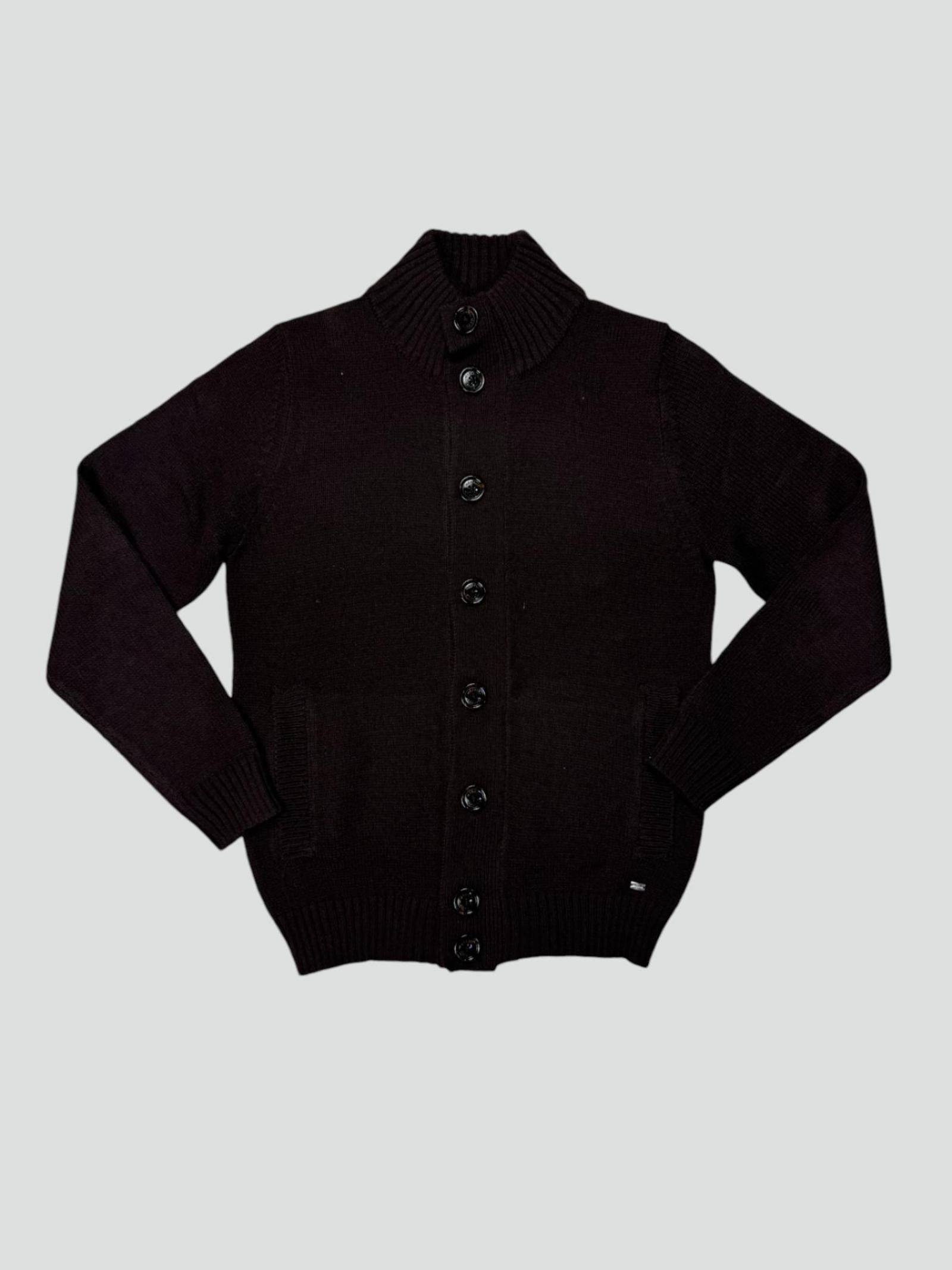 Cardigan moro con Bottoni e Tasche Frontali 