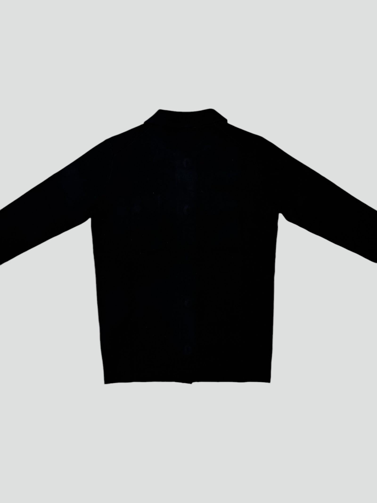 Camicia Maglia Nera con Bottoni e Tasche Frontali 