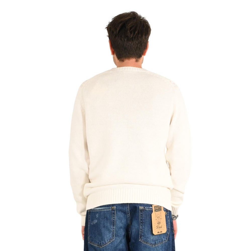 Maglione Latte Girocollo Intrecciato 
