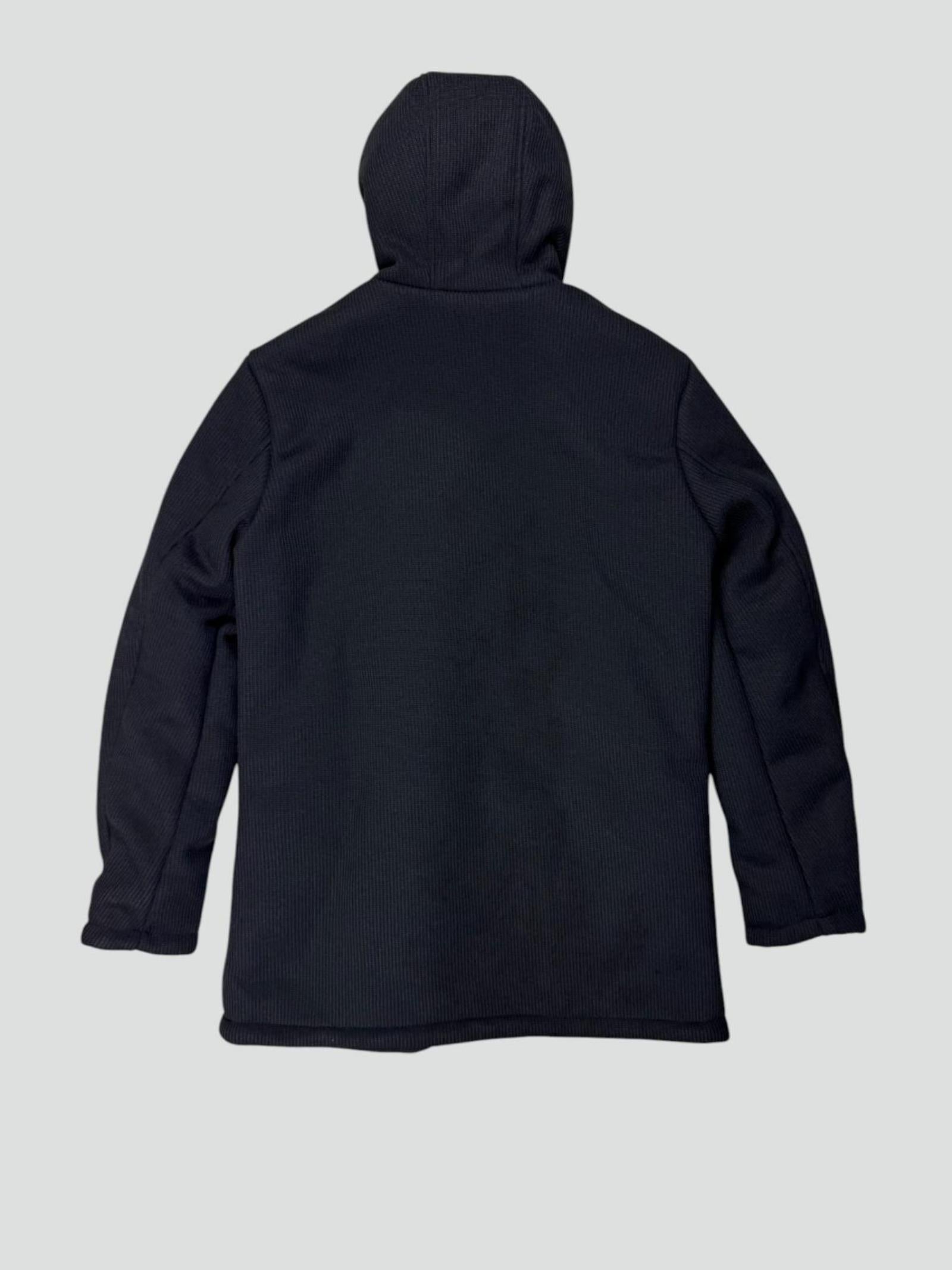 Giubbino Nero Uomo in Maglia Tecnica con Cappuccio 