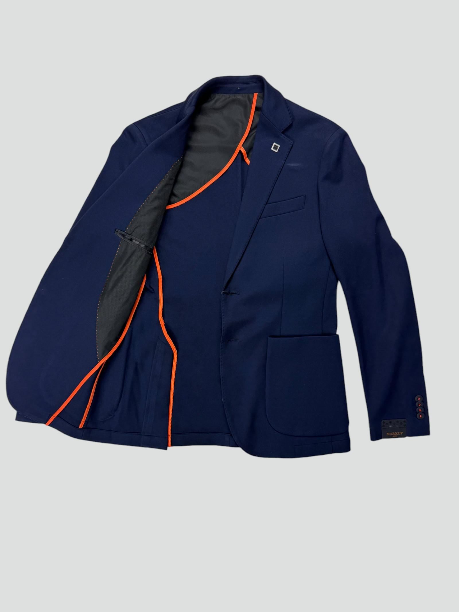 Giacca blu in punto Milano dal taglio sartoriale 