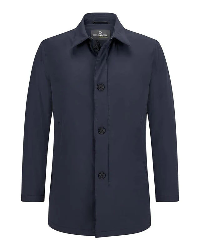 Trench Uomo Blu "Motion" in Tessuto Tecnico Idrorepellente 