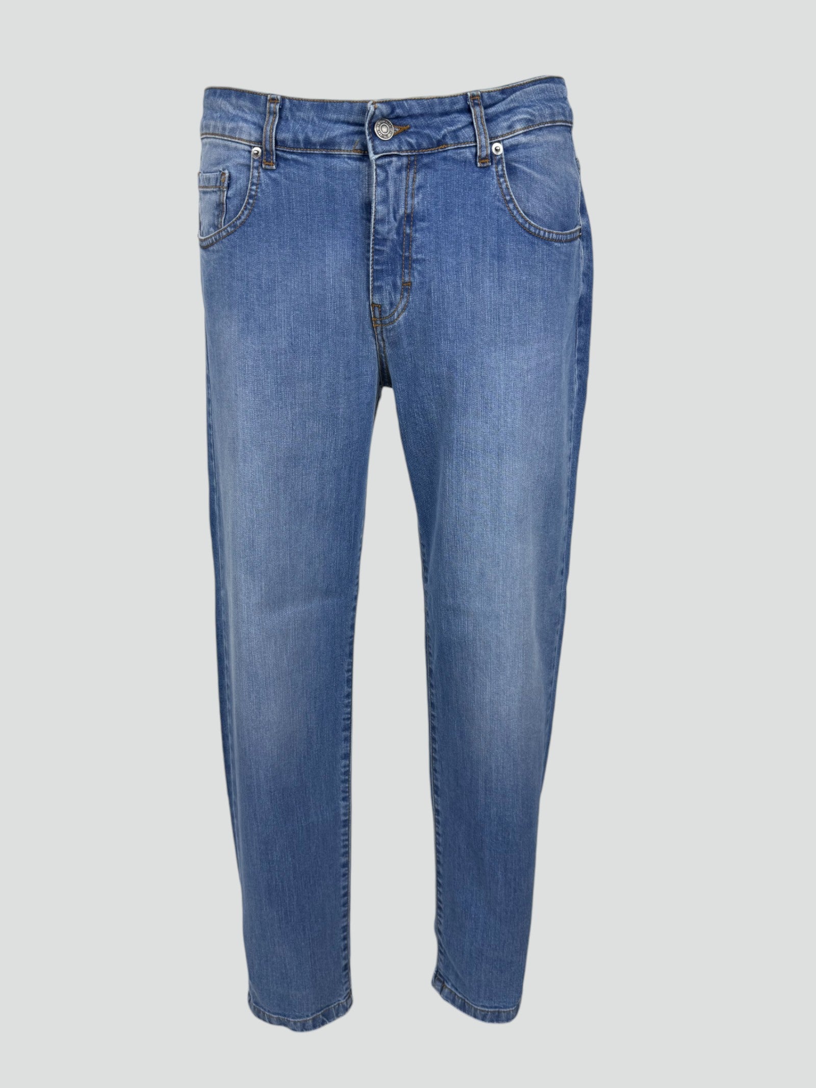 Jeans Uomo Moro Slim Fit 5 Tasche Denim Azzurro 