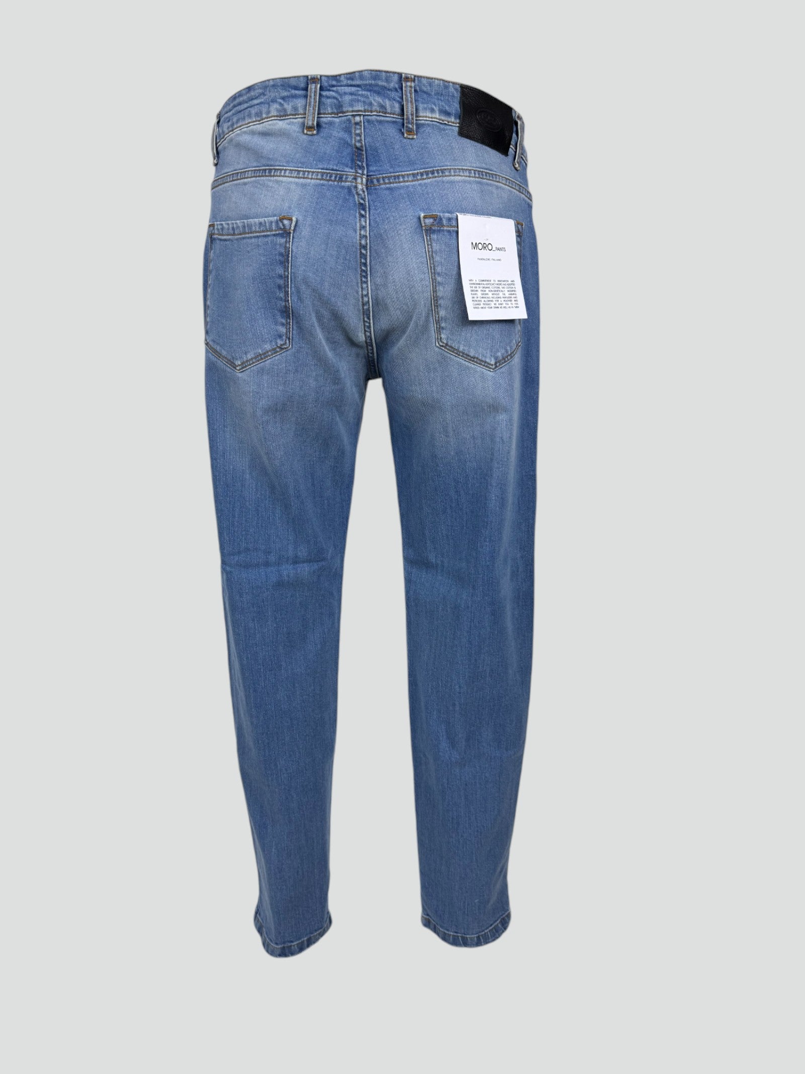 Jeans Uomo Moro Slim Fit 5 Tasche Denim Azzurro 