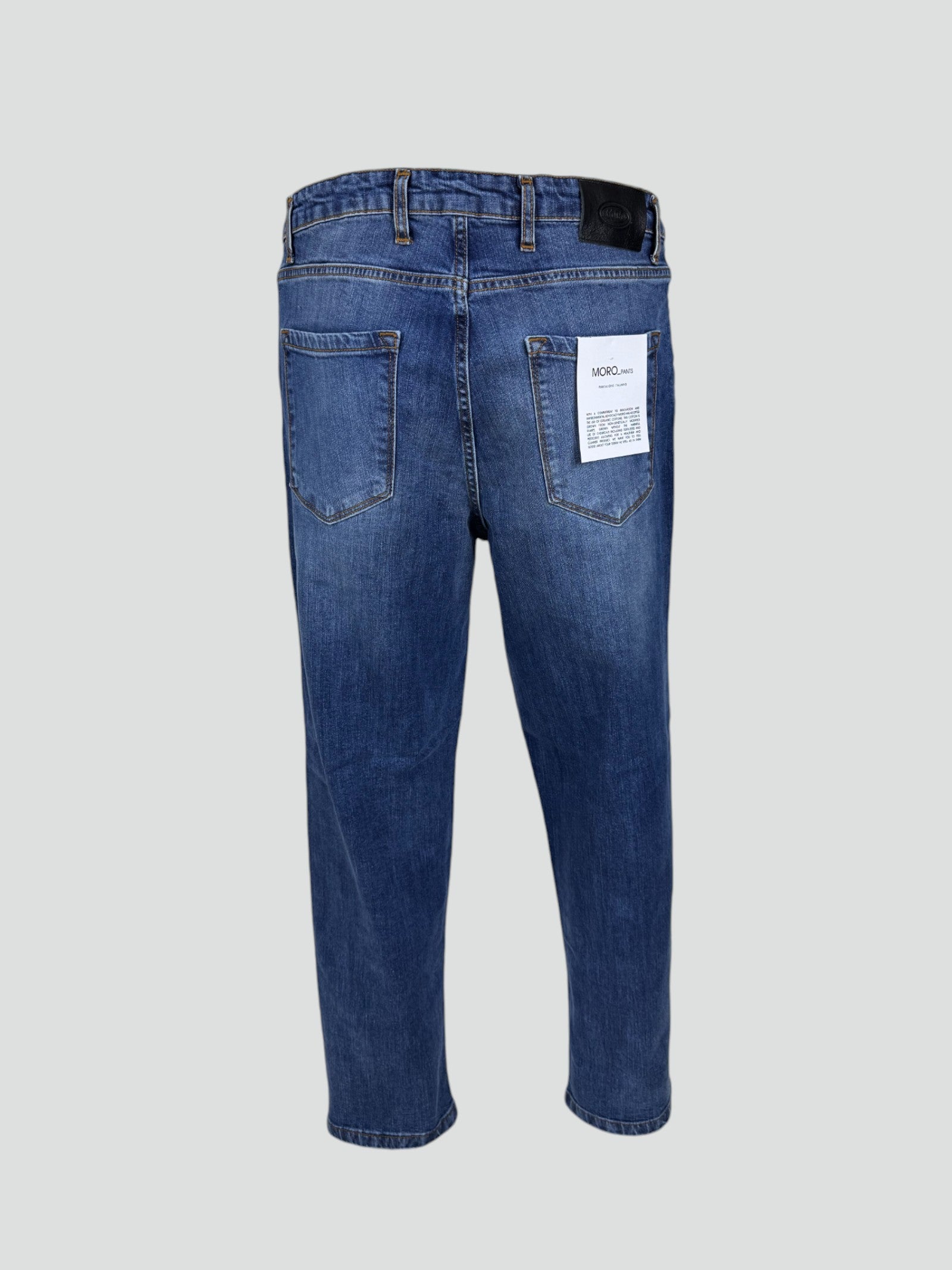 Jeans Uomo Moro Slim Fit 5 Tasche Denim Blu Medio 