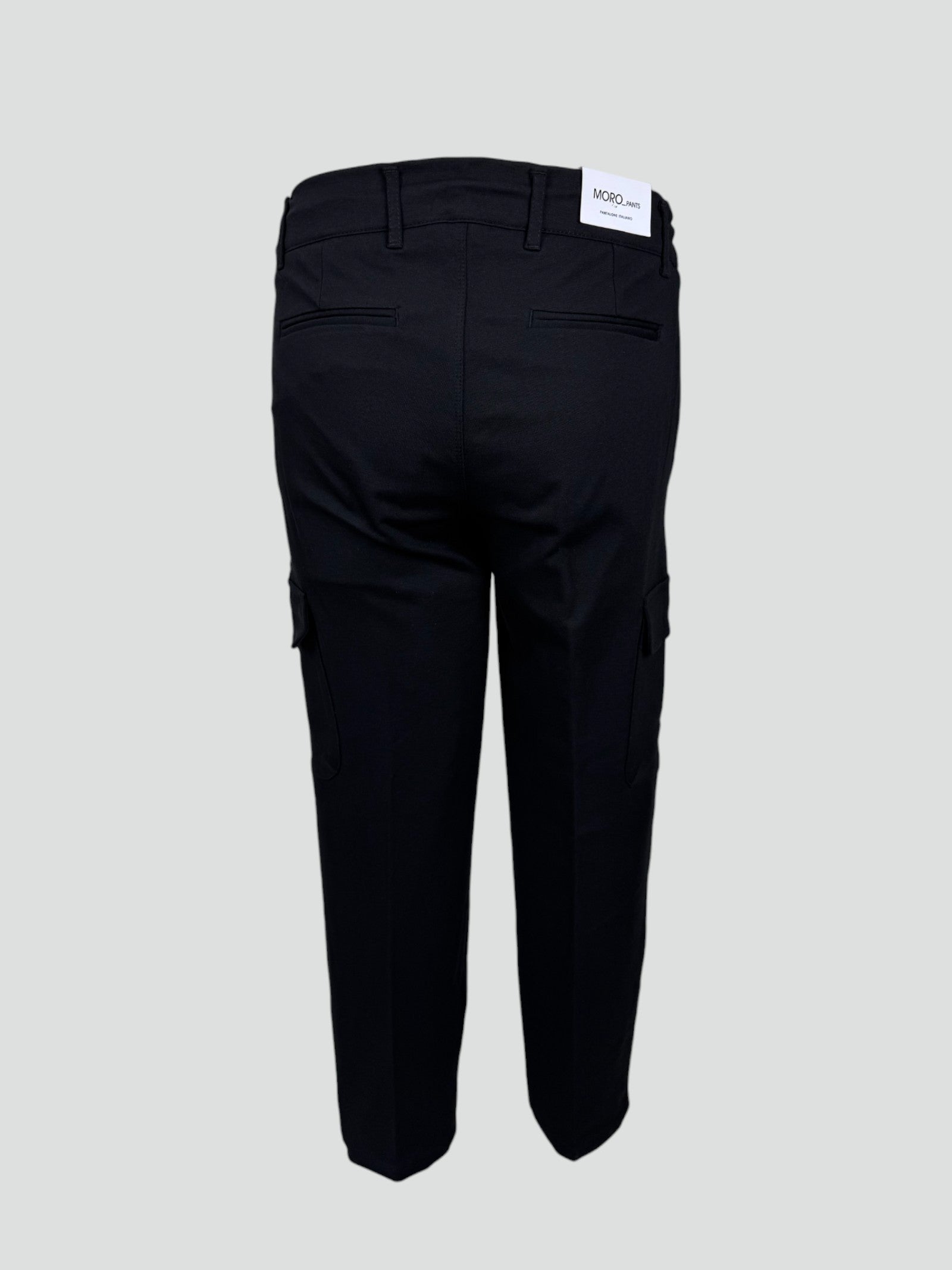 Pantalaccio Cargo Uomo Moro Nero con Coulisse e Tasche Laterali 