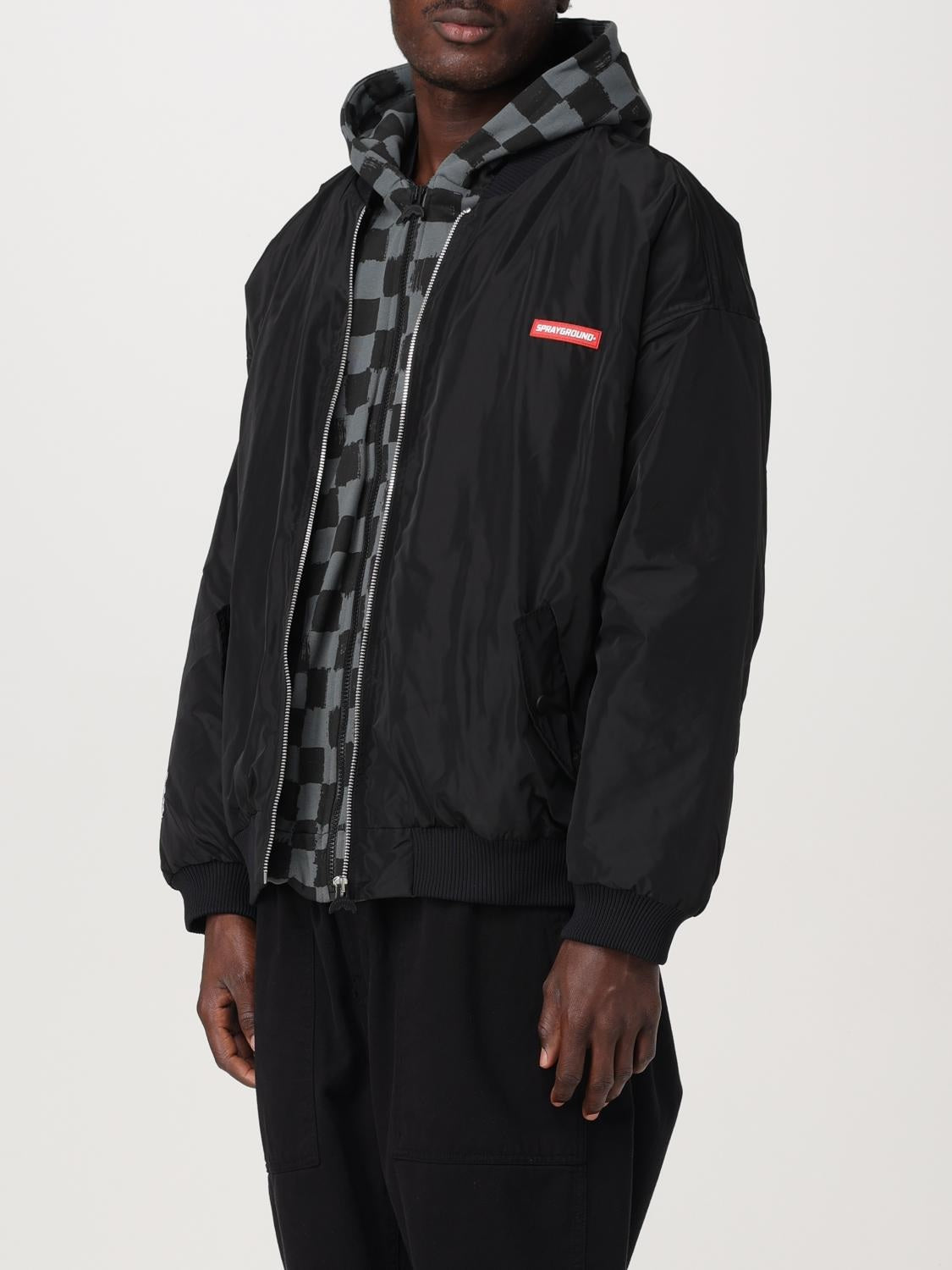 Bomber "Blind Side Grey SIP" con Cappuccio Double Layer Checkered 