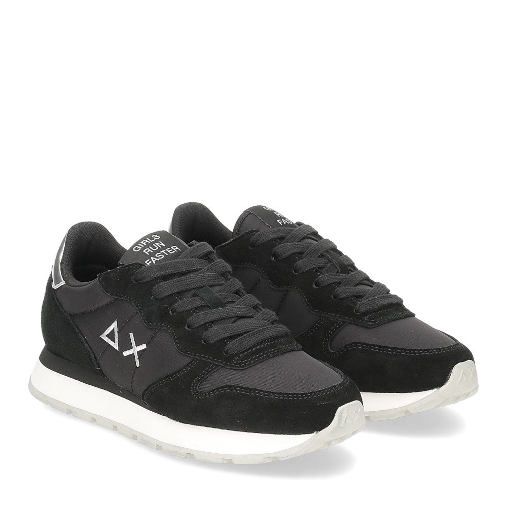 sneakers "Ally Gold" in nylon nero e silver 