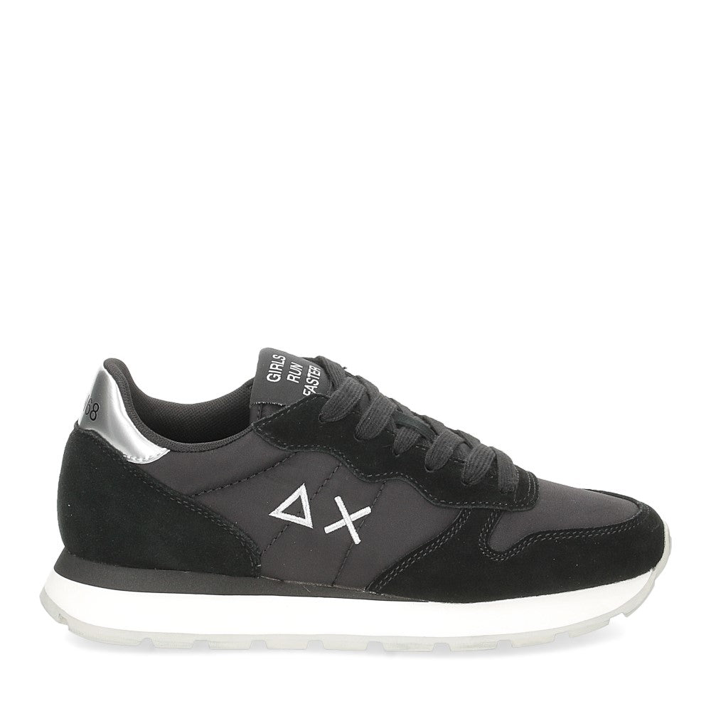 sneakers "Ally Gold" in nylon nero e silver 