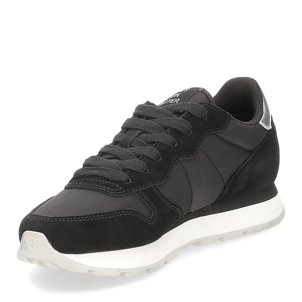 sneakers "Ally Gold" in nylon nero e silver 