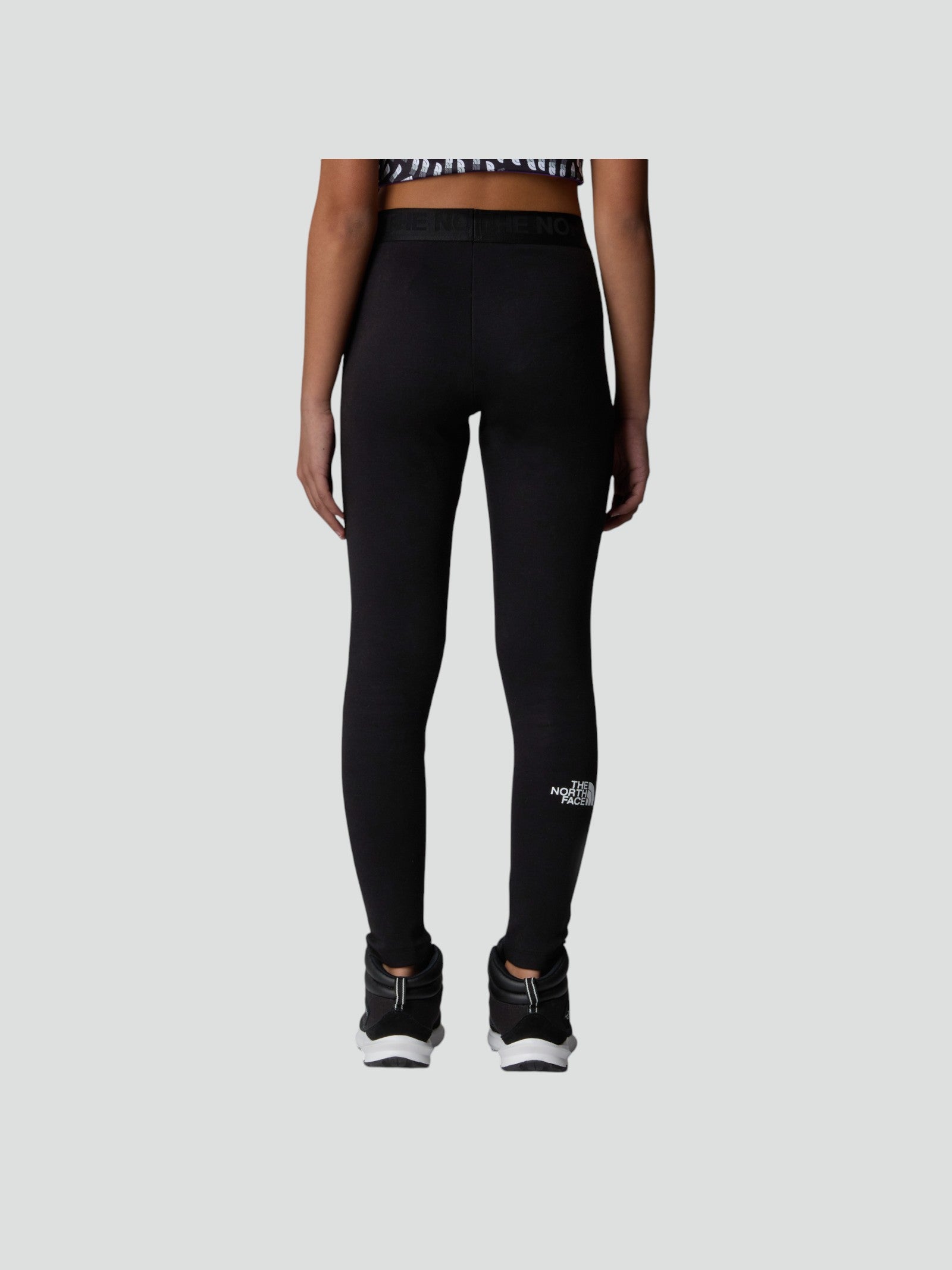 Leggings Neri The North Face con Fascia Elastica e Logo a Contrasto 