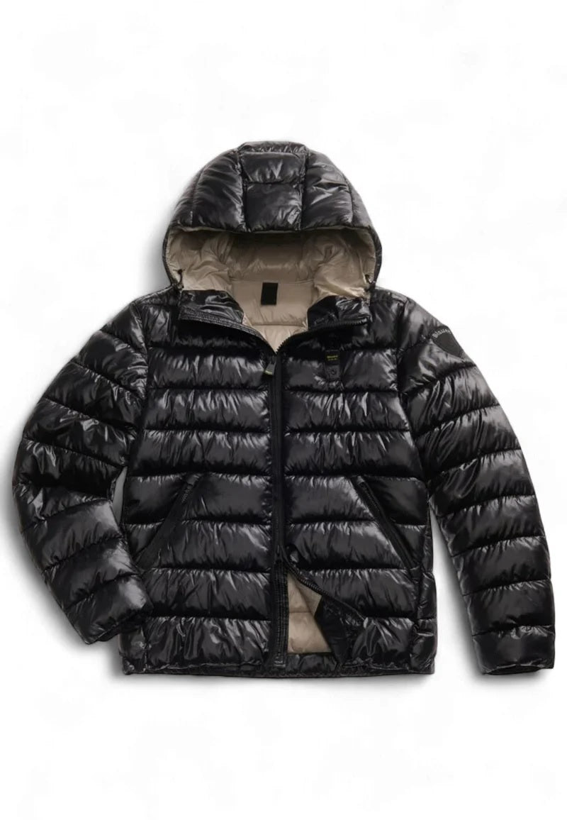 Piumino "Caroll" nero in Nylon Idrorepellente con Cappuccio 