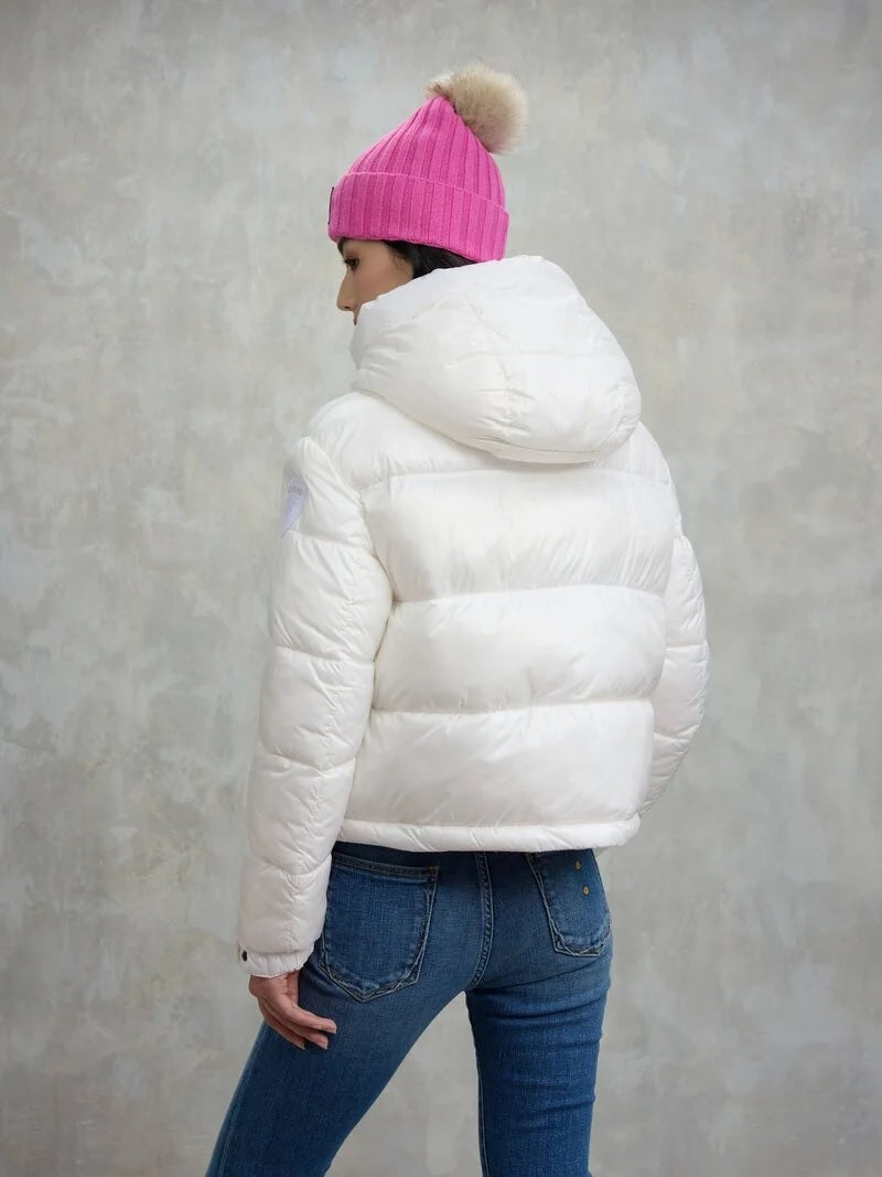 Piumino "Gloria" Bianco in Nylon con Imbottitura Sorona® Aura 