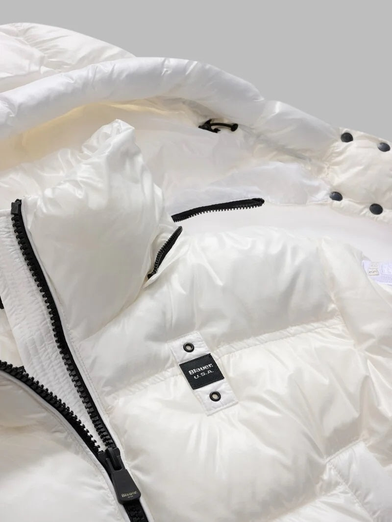 Piumino "Gloria" Bianco in Nylon con Imbottitura Sorona® Aura 