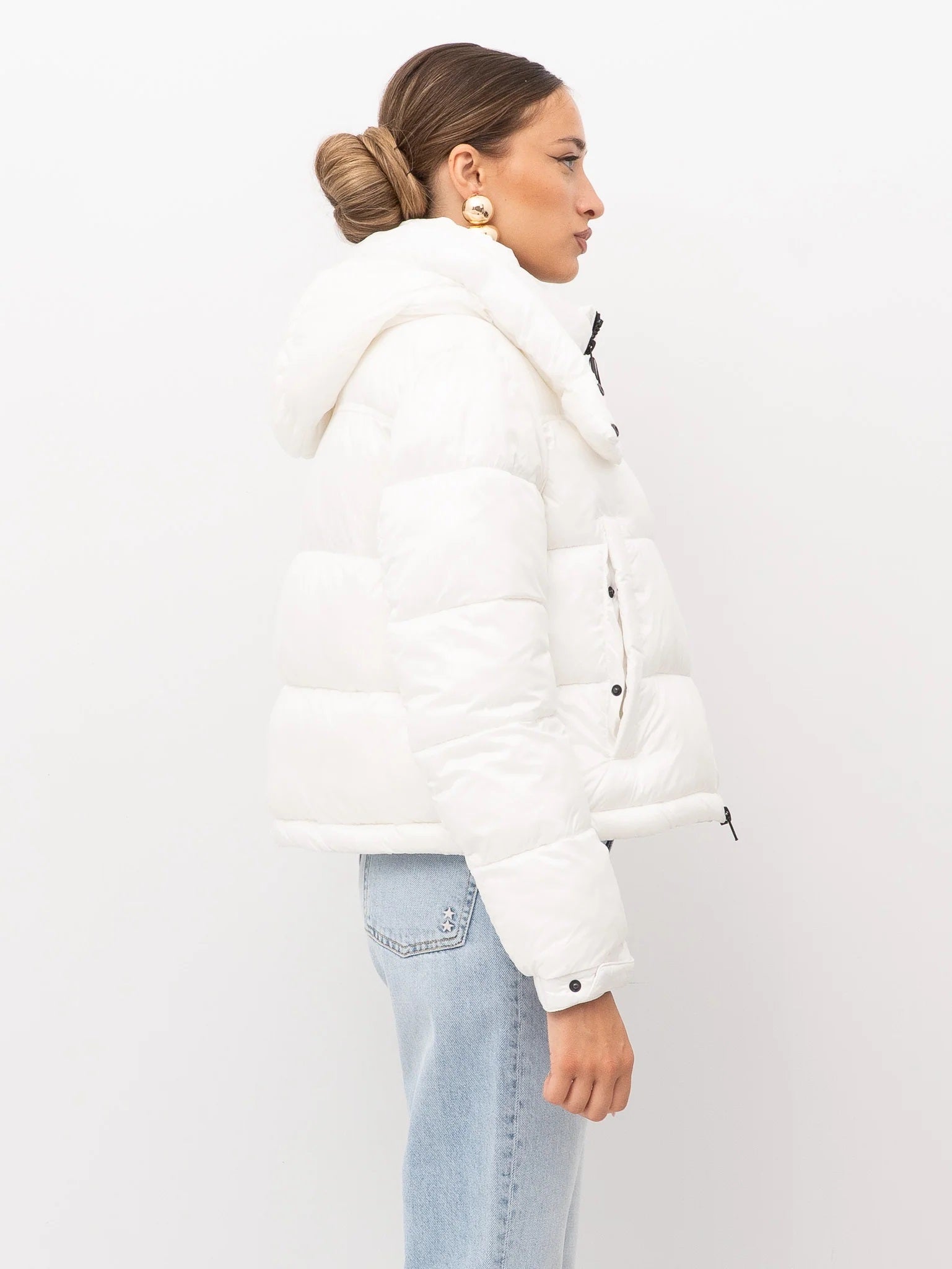 Piumino "Gloria" Bianco in Nylon con Imbottitura Sorona® Aura 