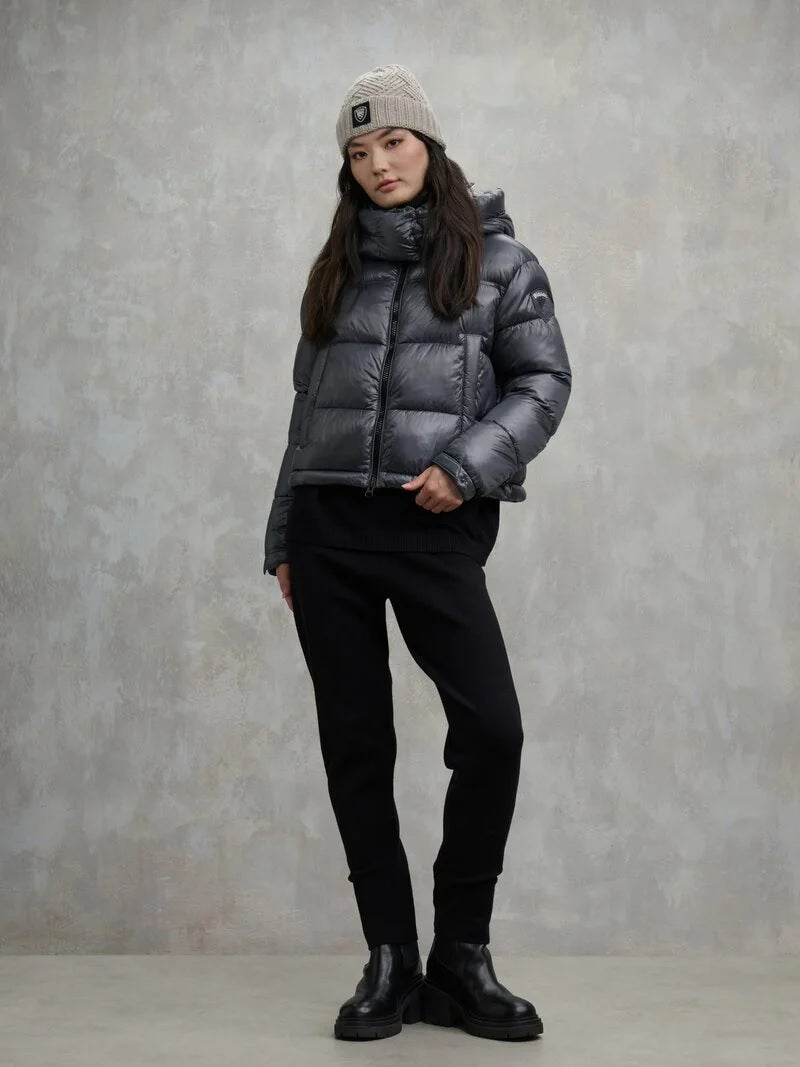 Piumino "Gloria" Antracite in Nylon con Imbottitura Sorona® Aura 