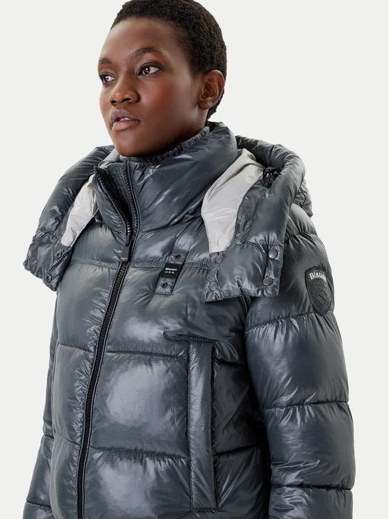 Piumino "Gloria" Antracite in Nylon con Imbottitura Sorona® Aura 