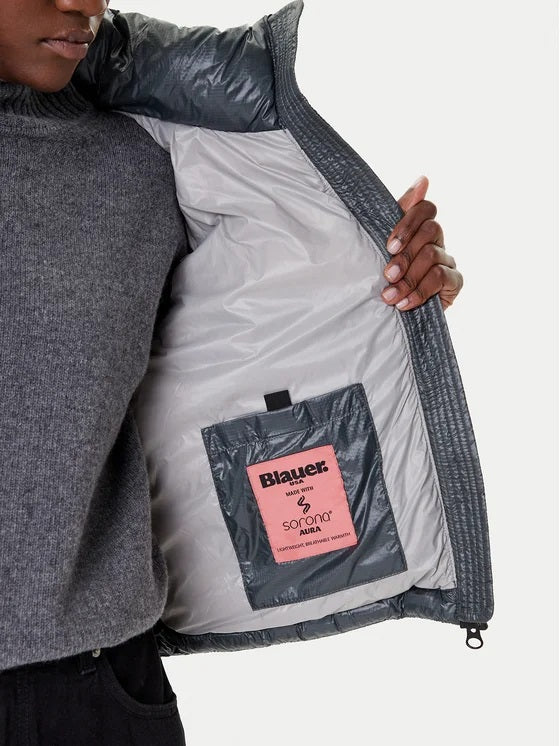 Piumino "Gloria" Antracite in Nylon con Imbottitura Sorona® Aura 