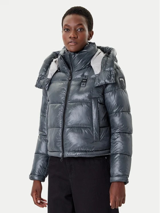 Piumino "Gloria" Antracite in Nylon con Imbottitura Sorona® Aura 