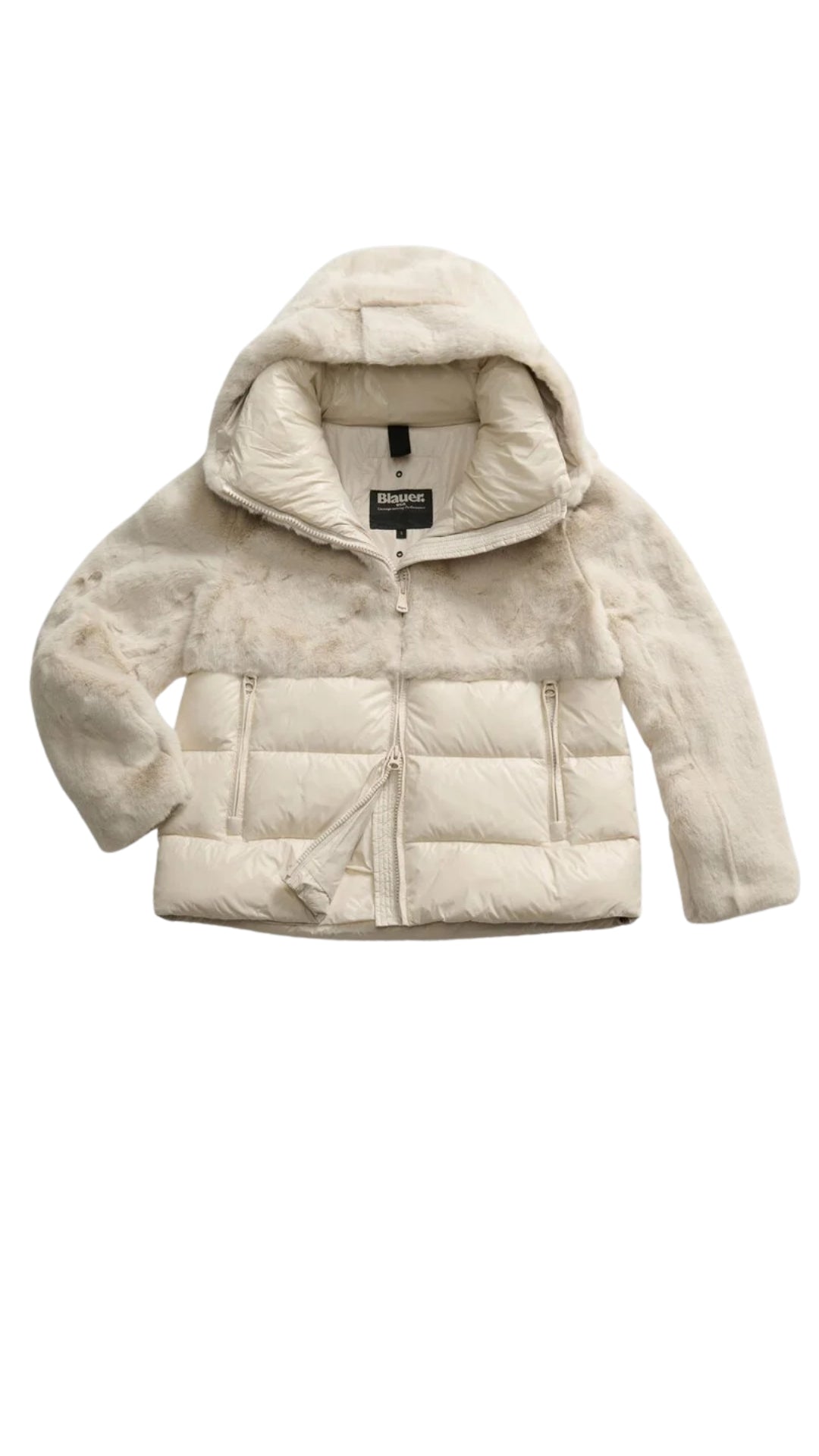 Piumino Bambina grigio mattino "Fanevil Junior" con eco-pelliccia 
