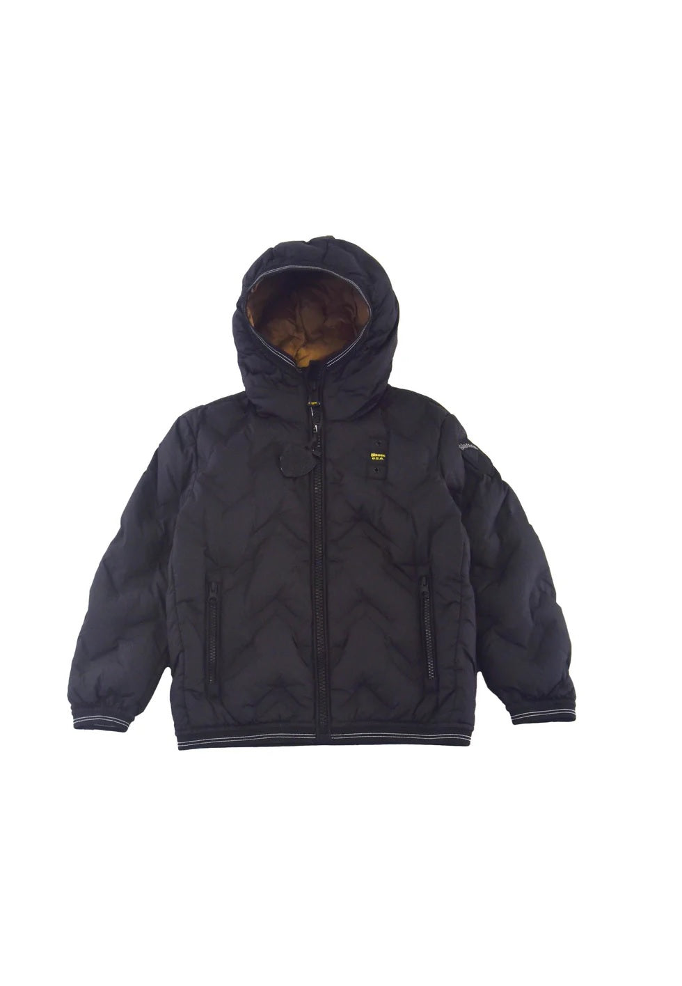 Piumino "Pier Junior" Nero con Interno Tabacco 