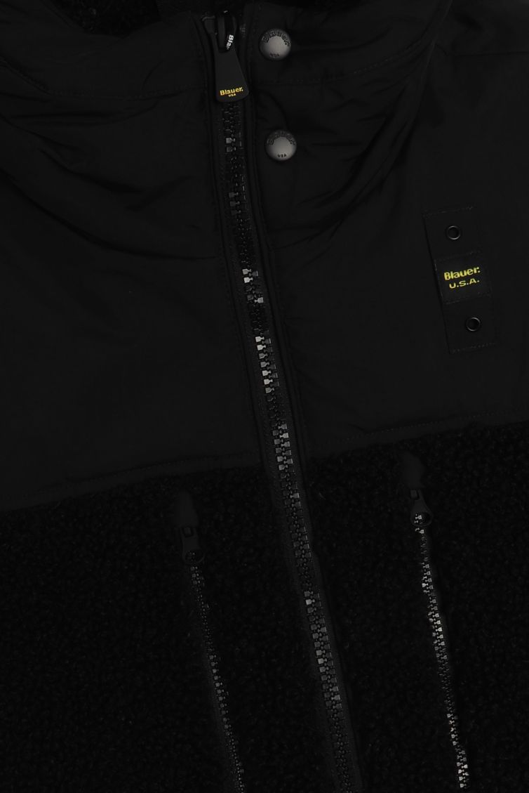 Piumino uomo "Wilcock" Nero con Cappuccio e Tasche Multiple 