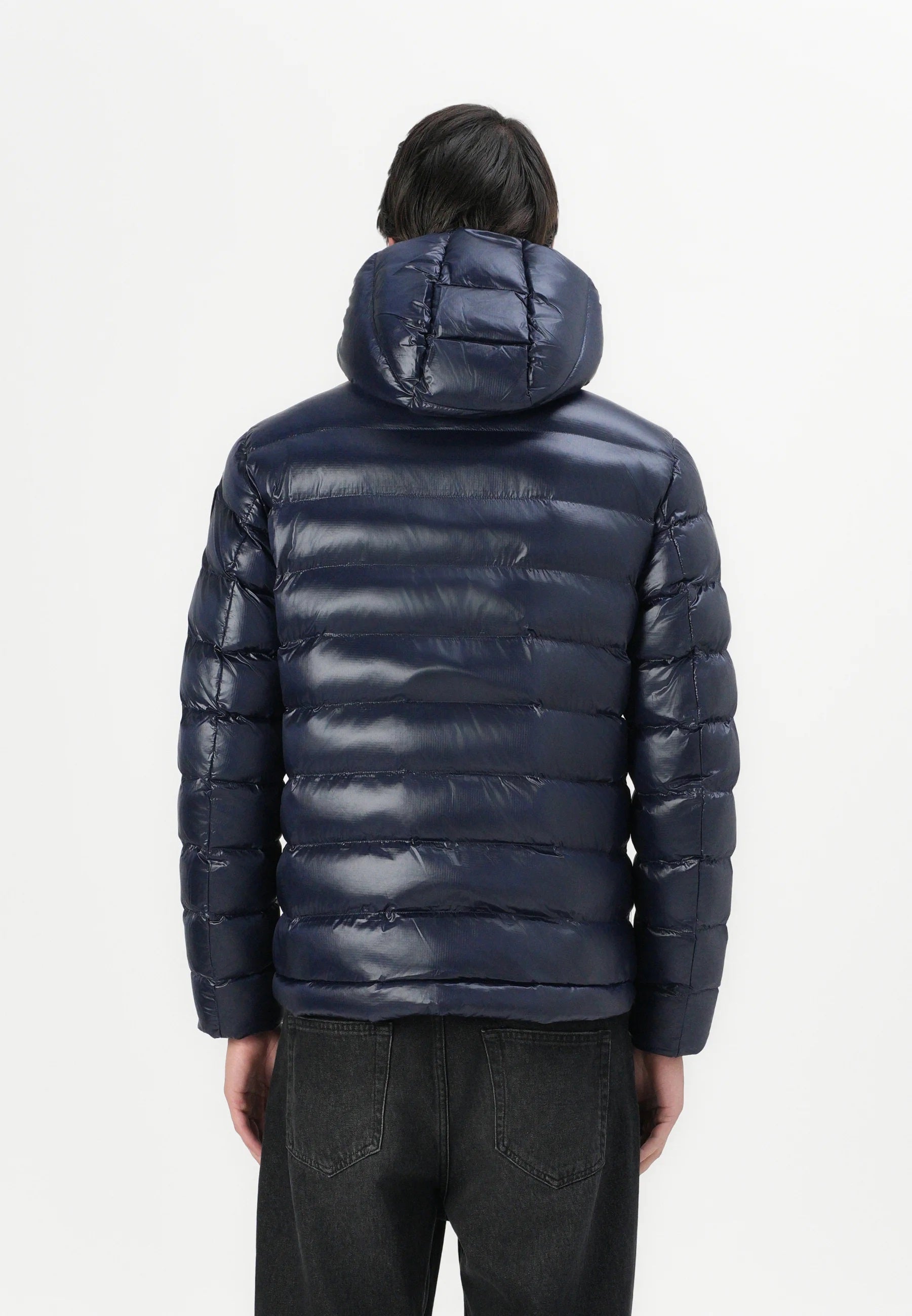 Piumino "Adams" Blu con Interno tabacco in Nylon Eco 