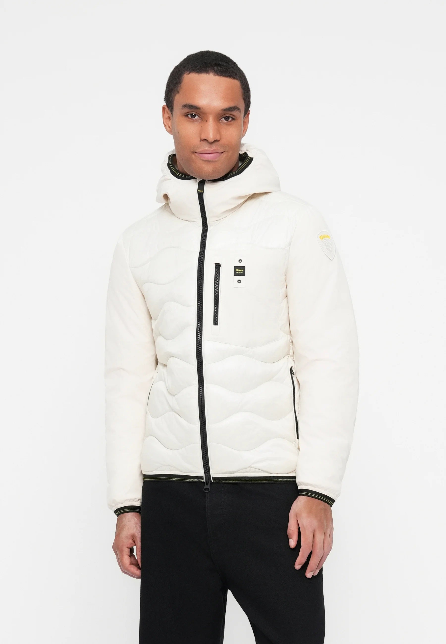 Piumino "Albert" bianco in Nylon Lucido e Neoprene 