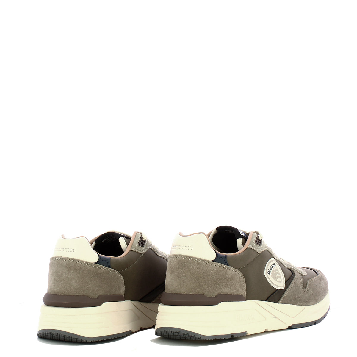 Sneaker "Ray02 NUS" Taupe e Verde Militare in Camoscio e Tessuto 