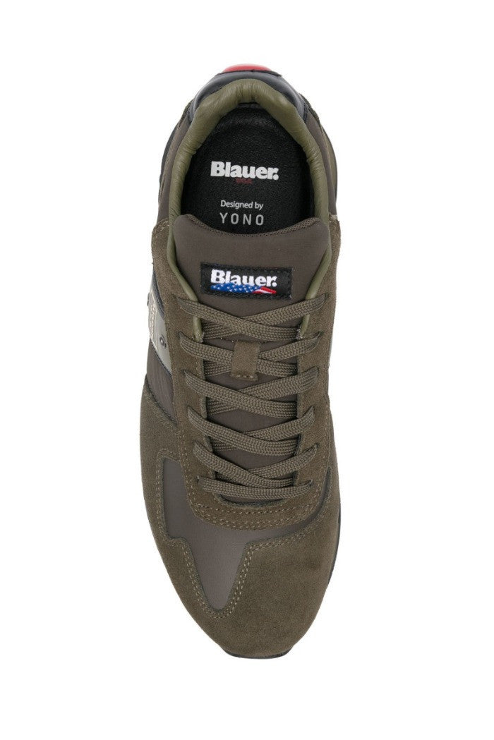 Sneaker "Tokyo01" in Pelle Scamosciata e Tessuto Tecnico Verde 