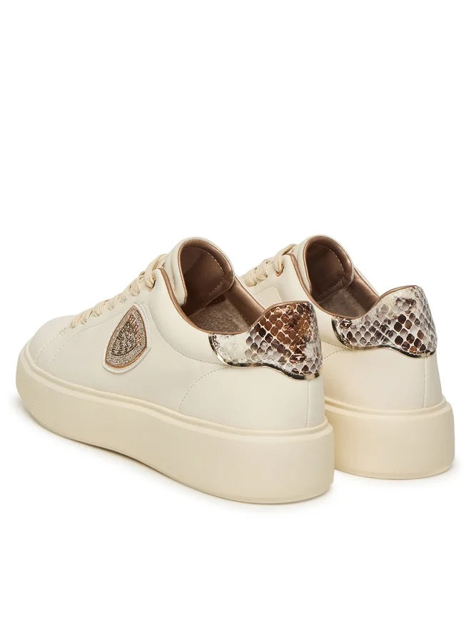 Sneaker "Venus01/PYT" Beige da Donna con Dettagli Pitonati 